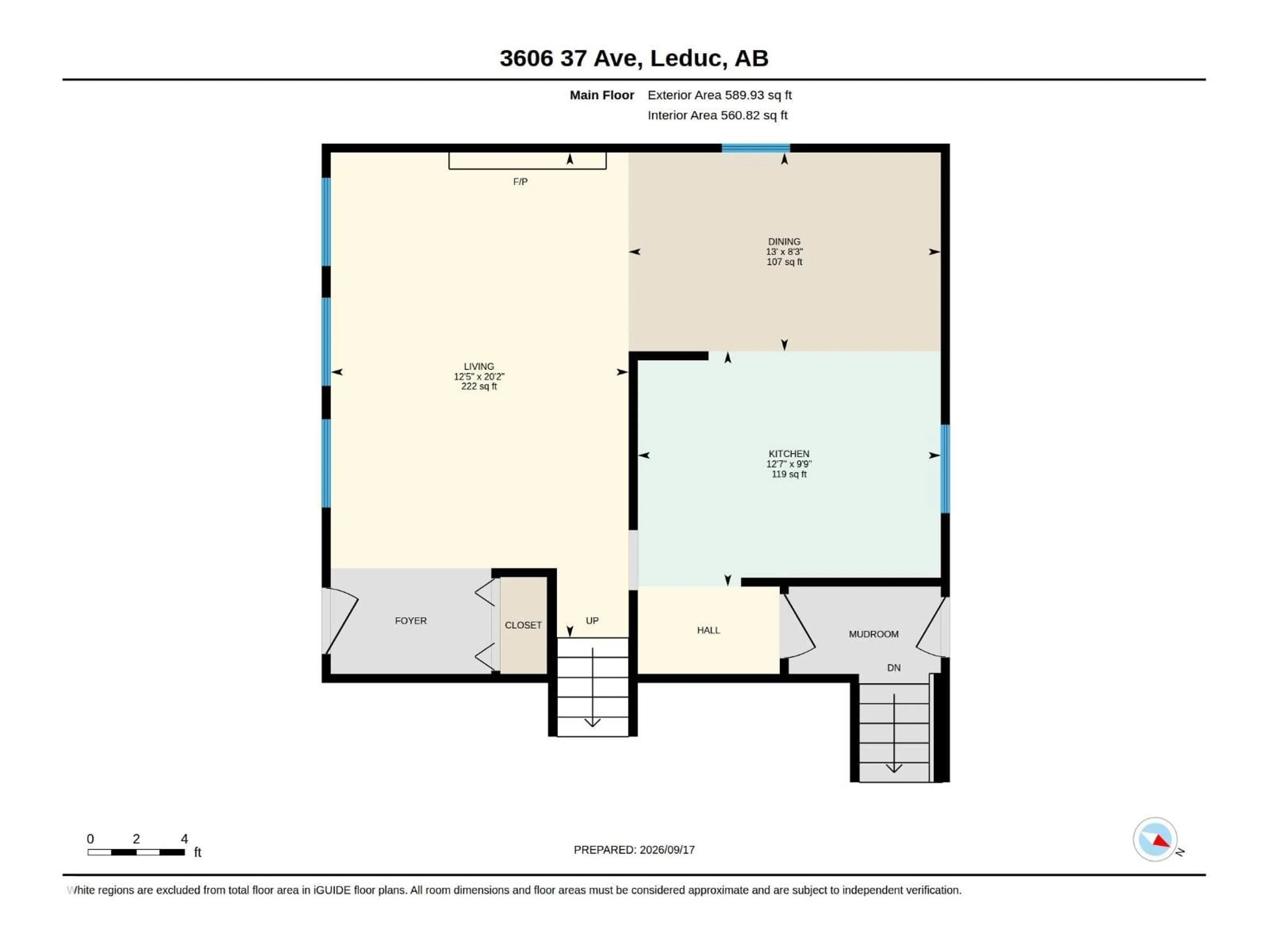 Floor plan for 3606 37 AV, Leduc Alberta T9E6G7