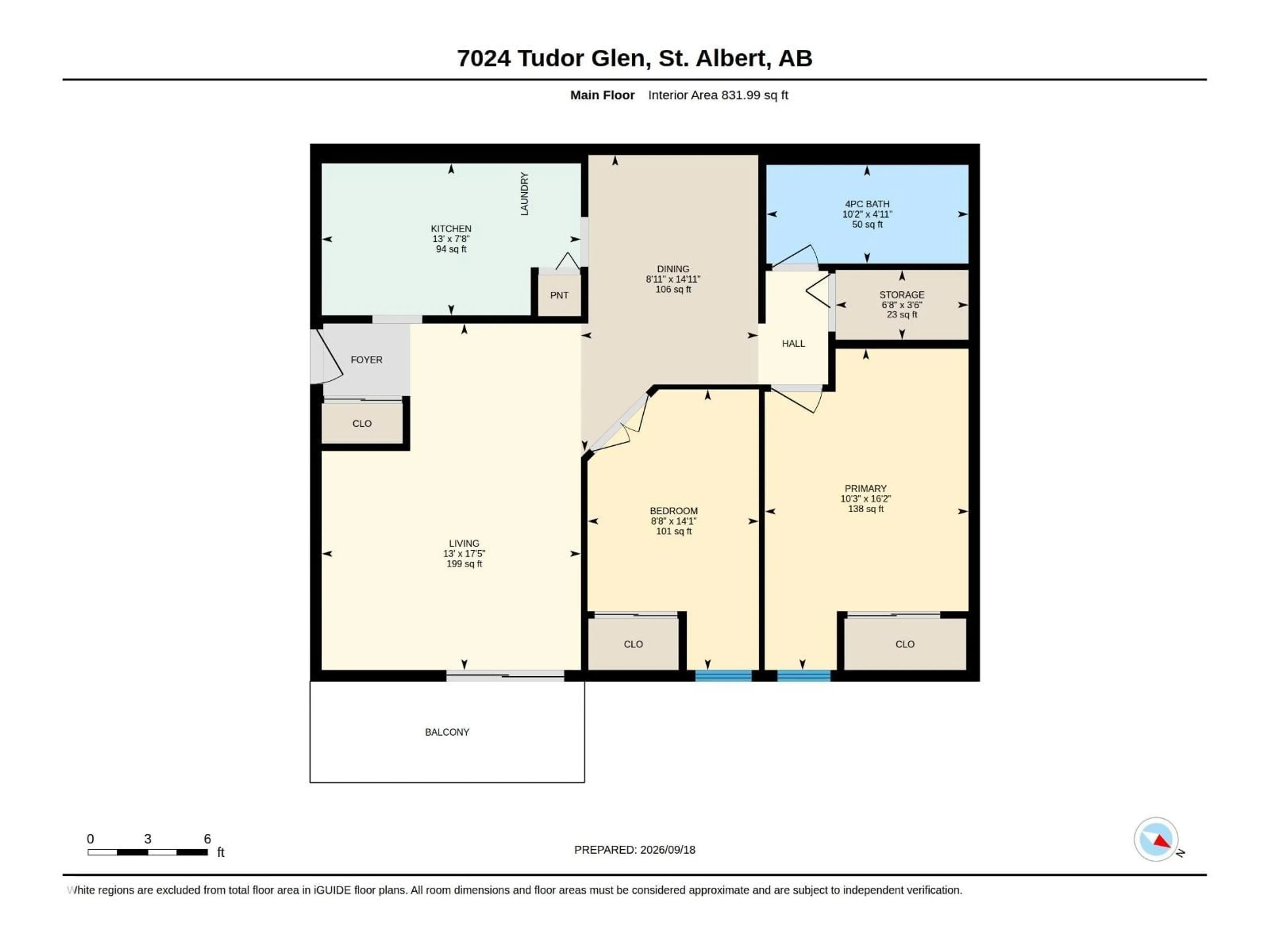 Floor plan for 7024 TUDOR GL, St. Albert Alberta T8N3V4