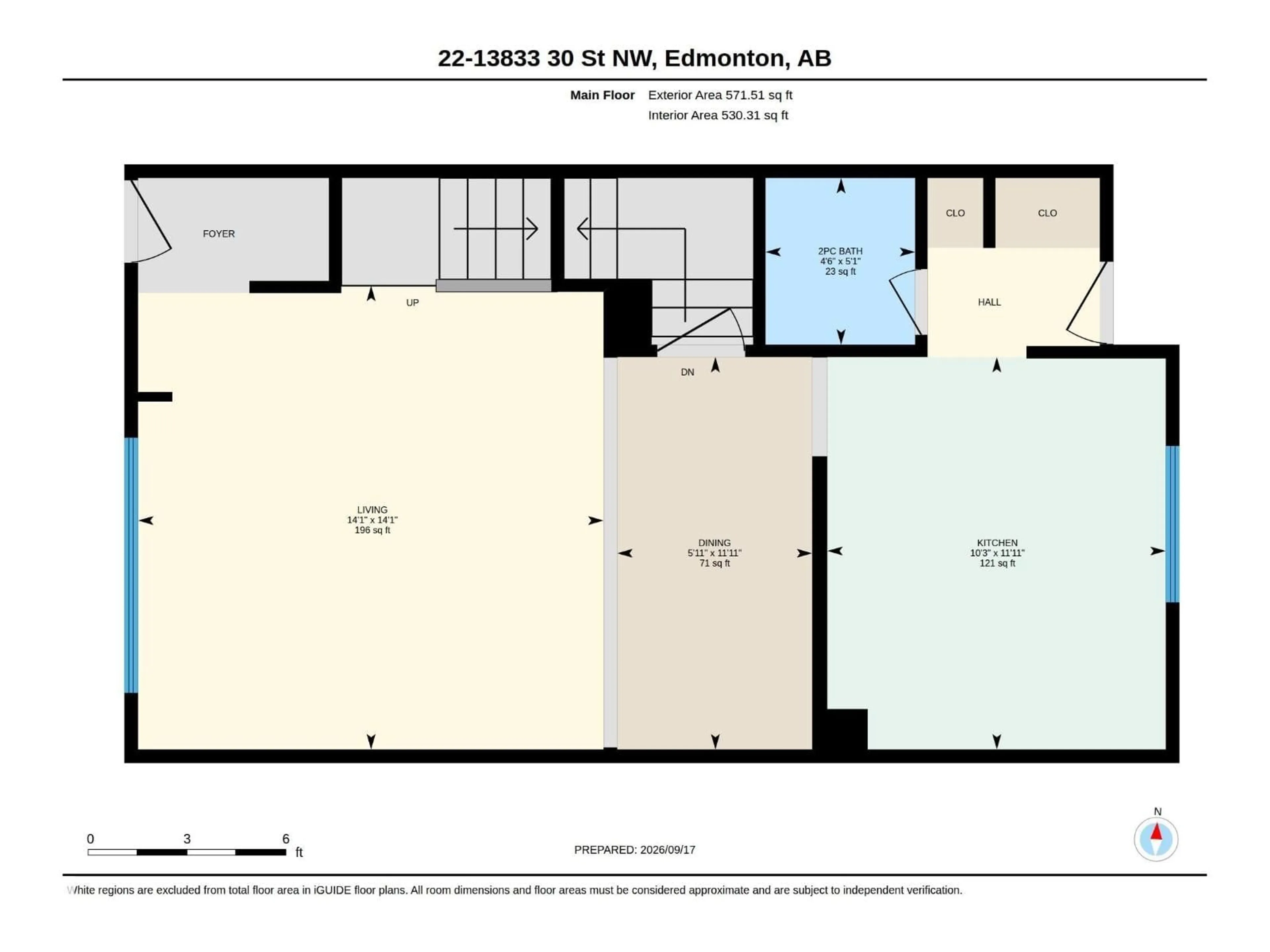 Floor plan for #22 - 13833 30 ST, Edmonton Alberta T5Y2B2
