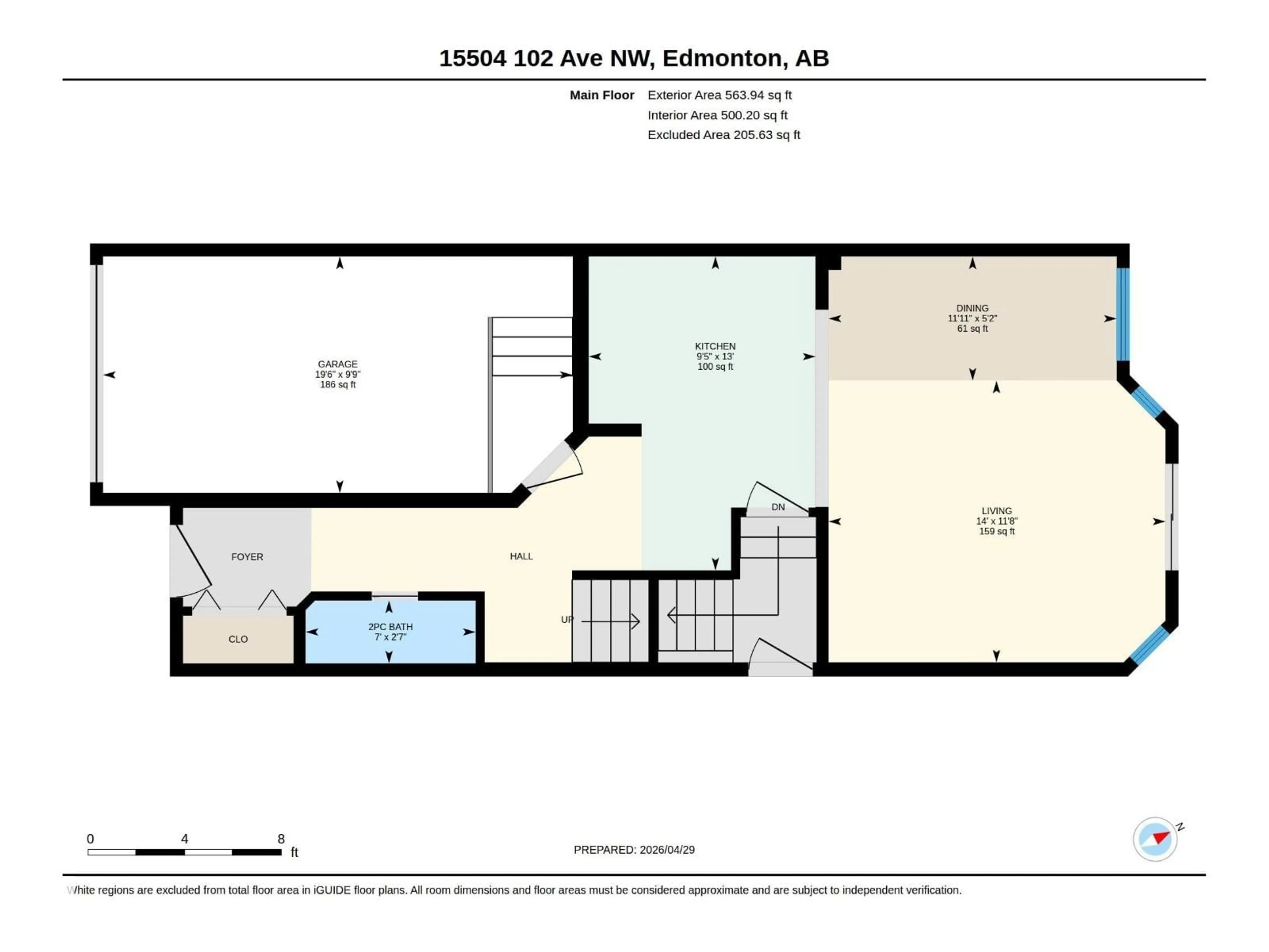 Floor plan for 15504 102 AV, Edmonton Alberta T5P0N2
