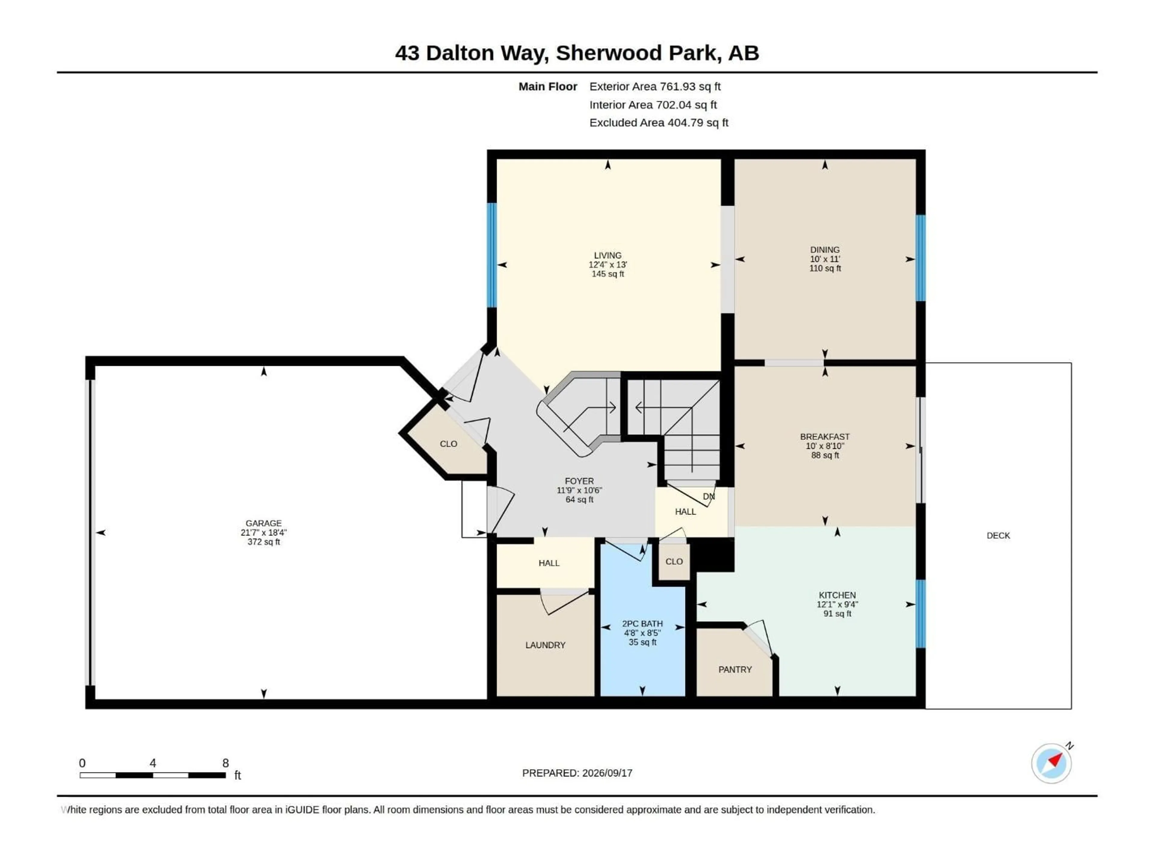 Floor plan for 43 DALTON WY, Sherwood Park Alberta T8H1T5