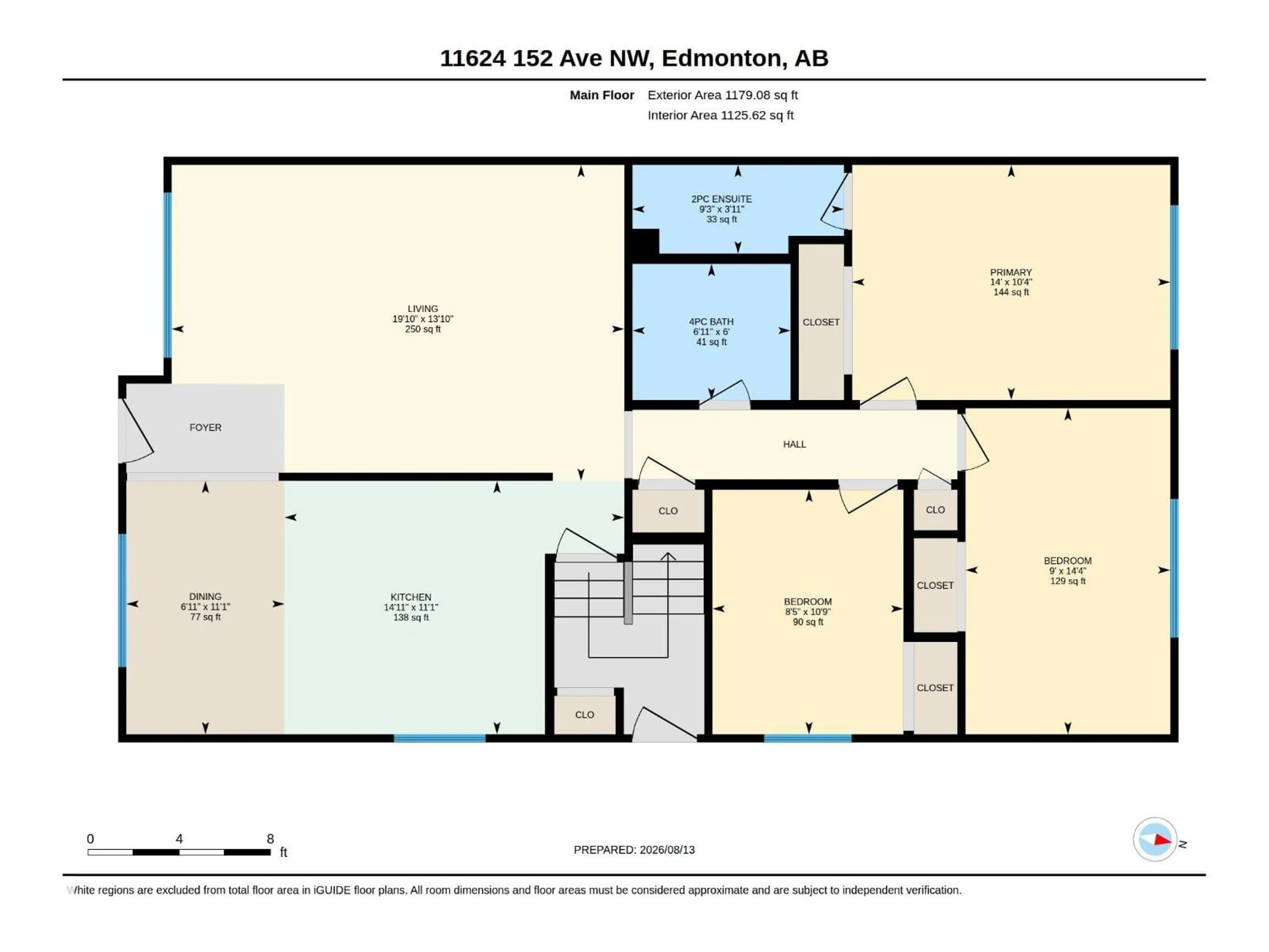 Floor plan for 11624 152 AV, Edmonton Alberta T5X1C7