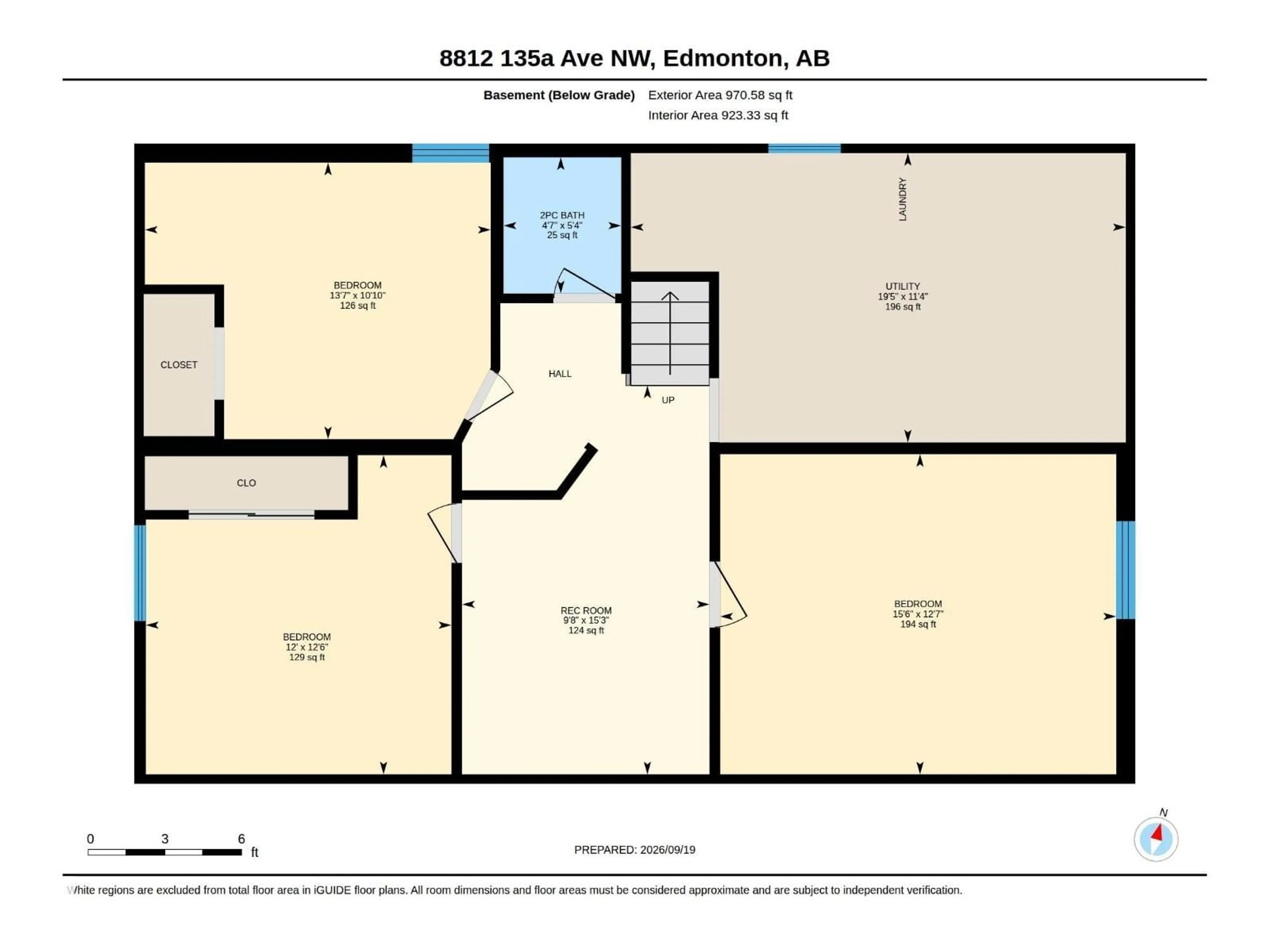 Floor plan for S NW - 8812 135A AV, Edmonton Alberta T5E1S1