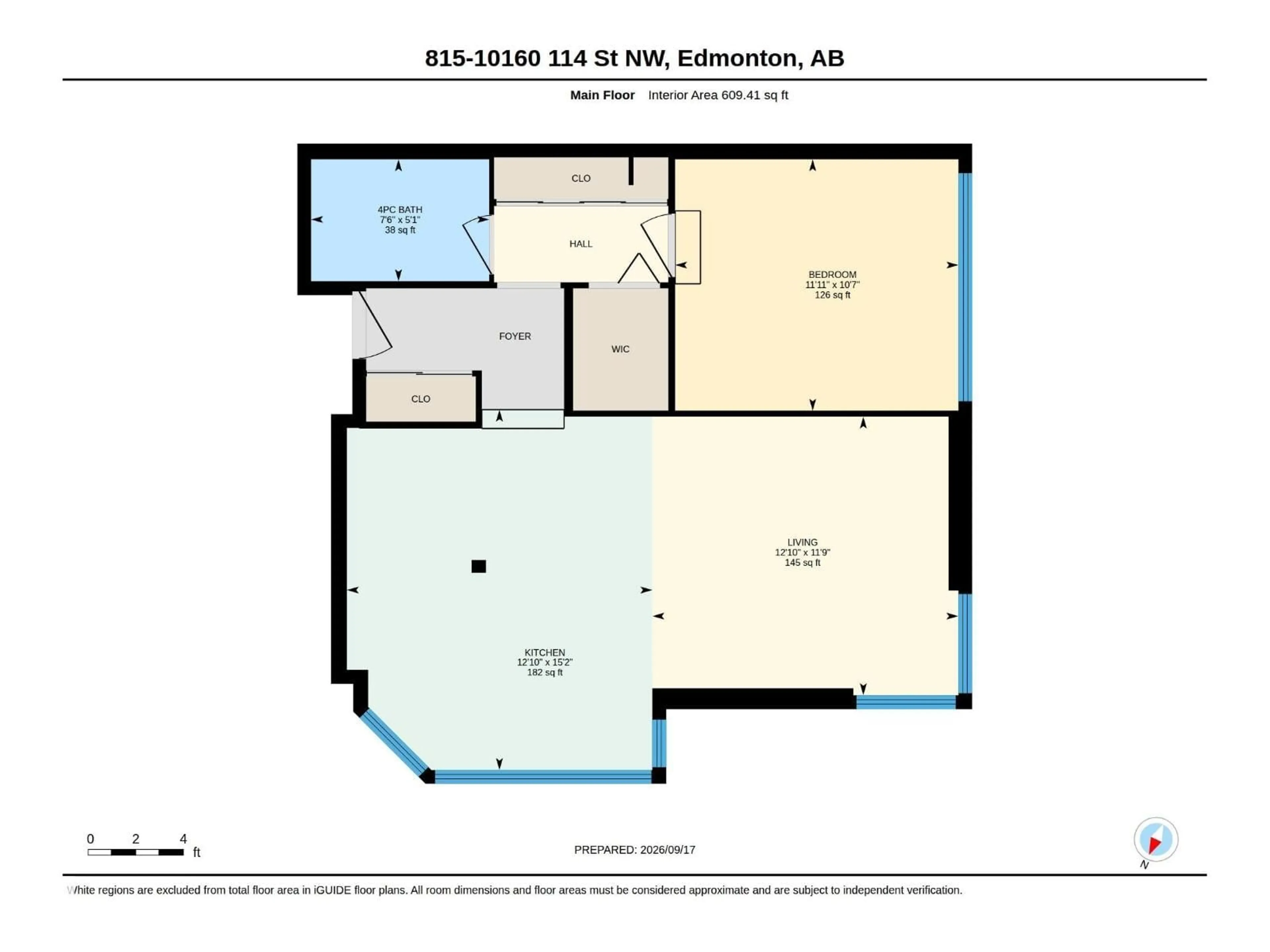 Floor plan for 10160 - 815 114 ST NW, Edmonton Alberta T5K2L2
