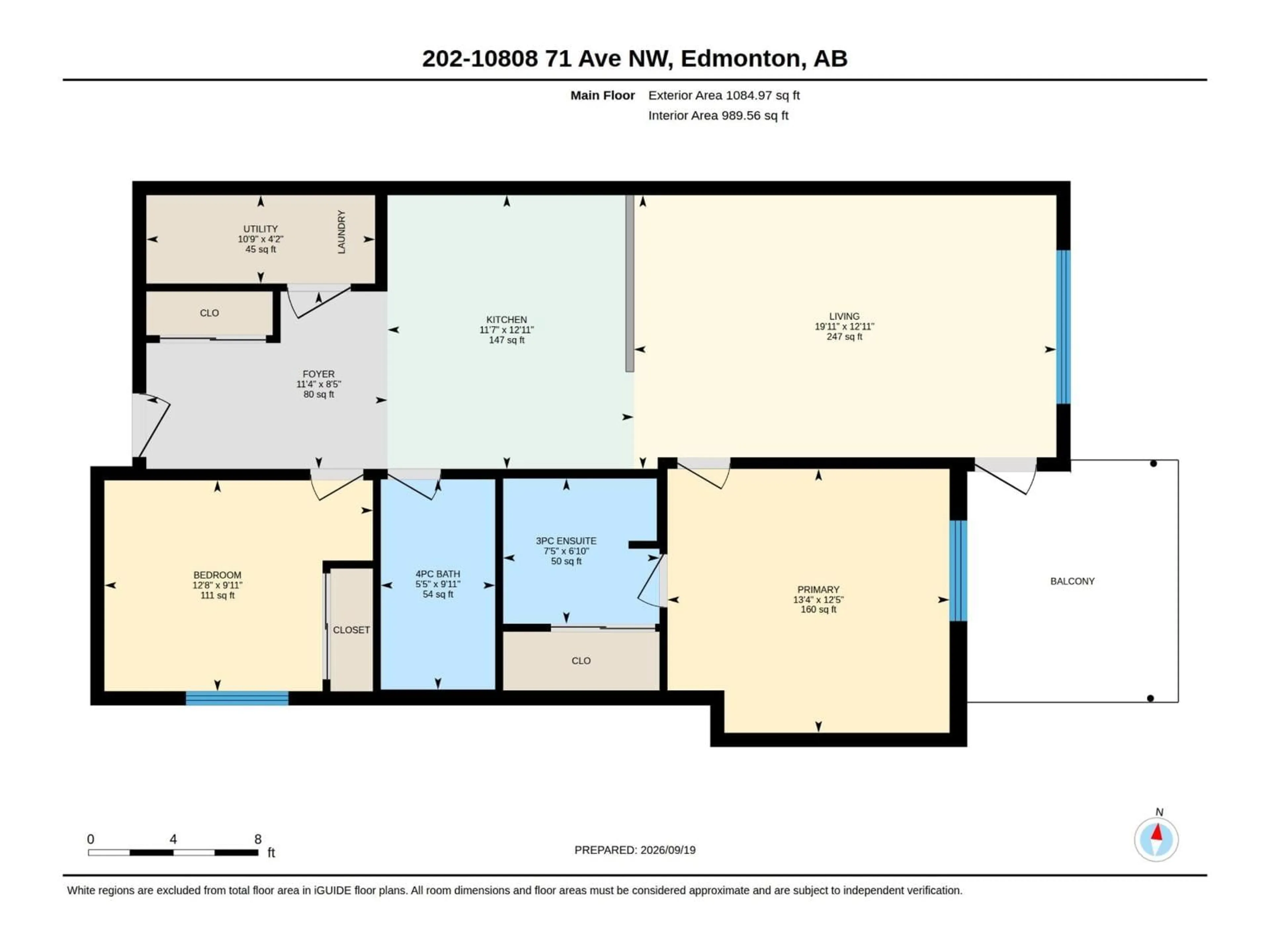 Floor plan for 202 - 10808 71 AV, Edmonton Alberta T6E0X7