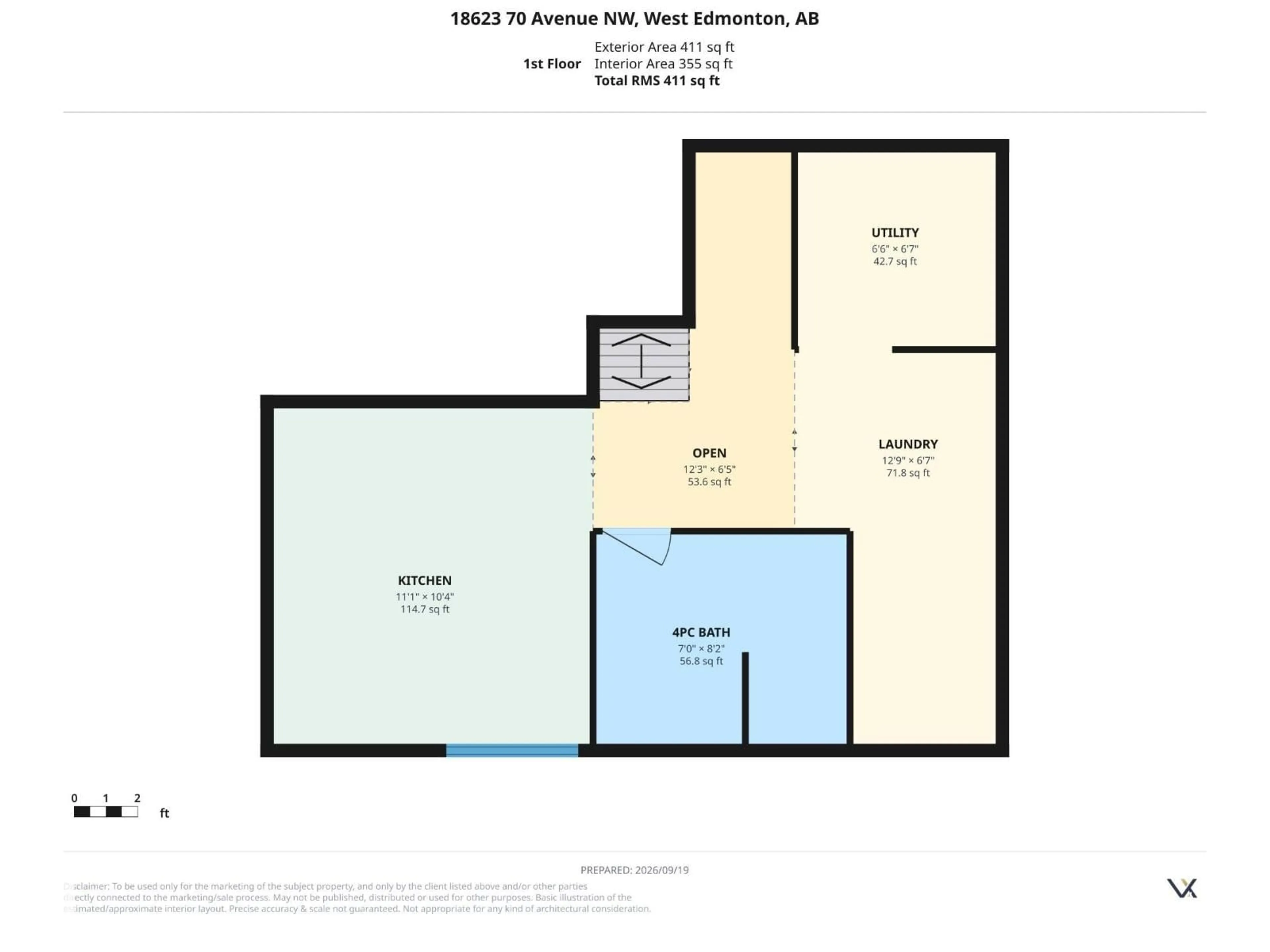 Floor plan for 18623 70 AV, Edmonton Alberta T5T3A6