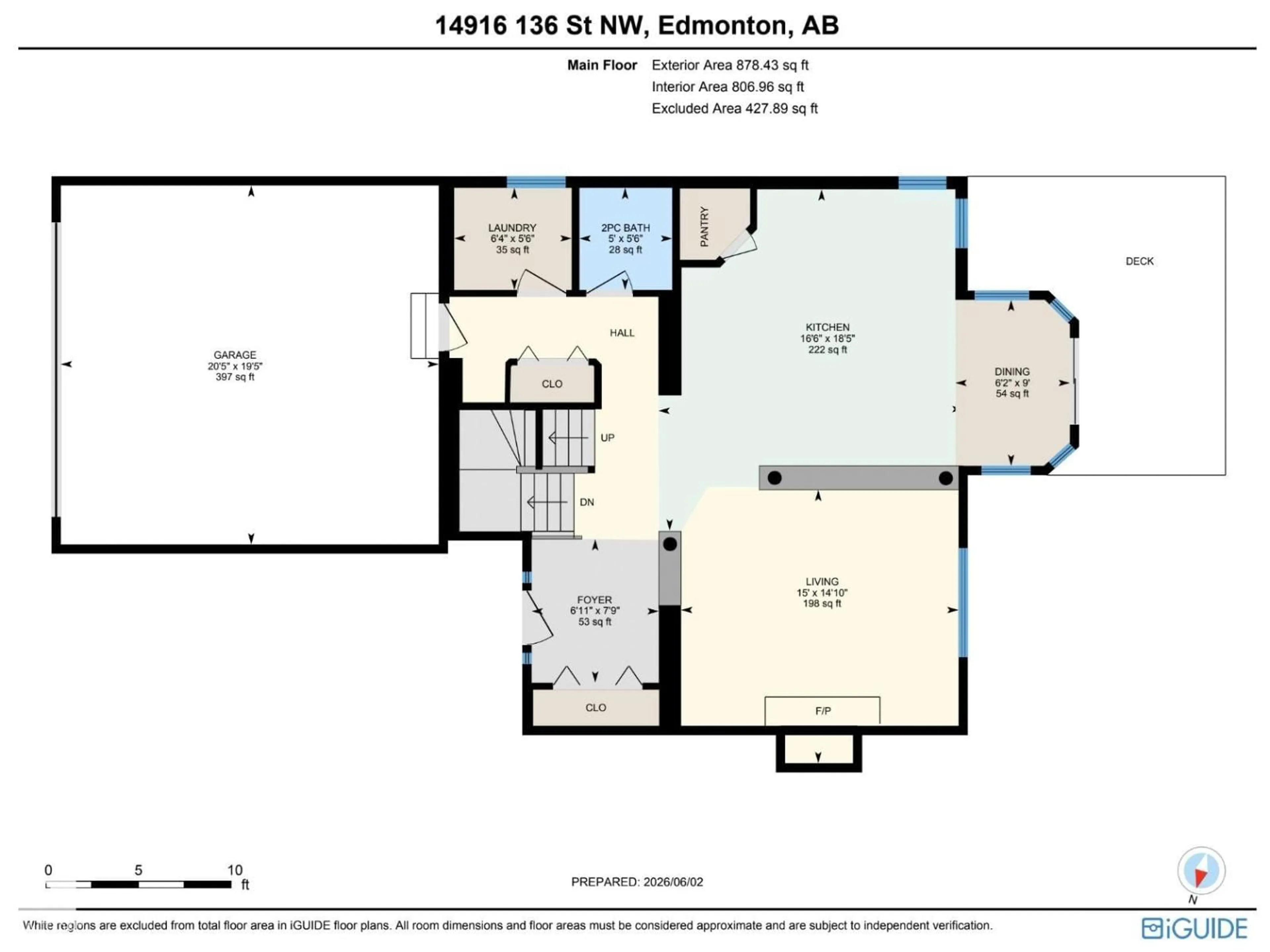 Floor plan for NW - 14916 136 ST, Edmonton Alberta T6V1M3