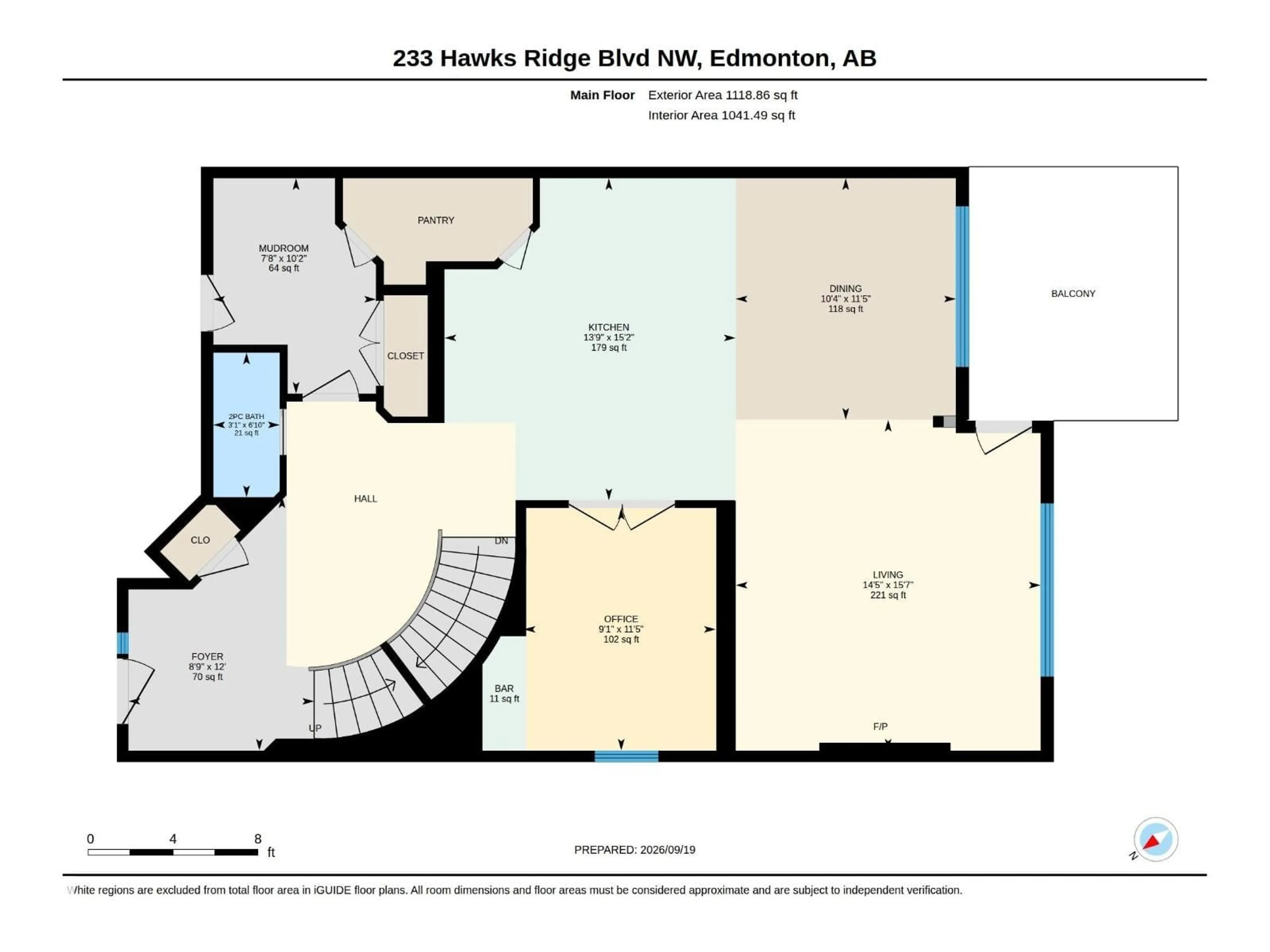 Floor plan for 233 HAWKS RIDGE BV, Edmonton Alberta T5S0M1