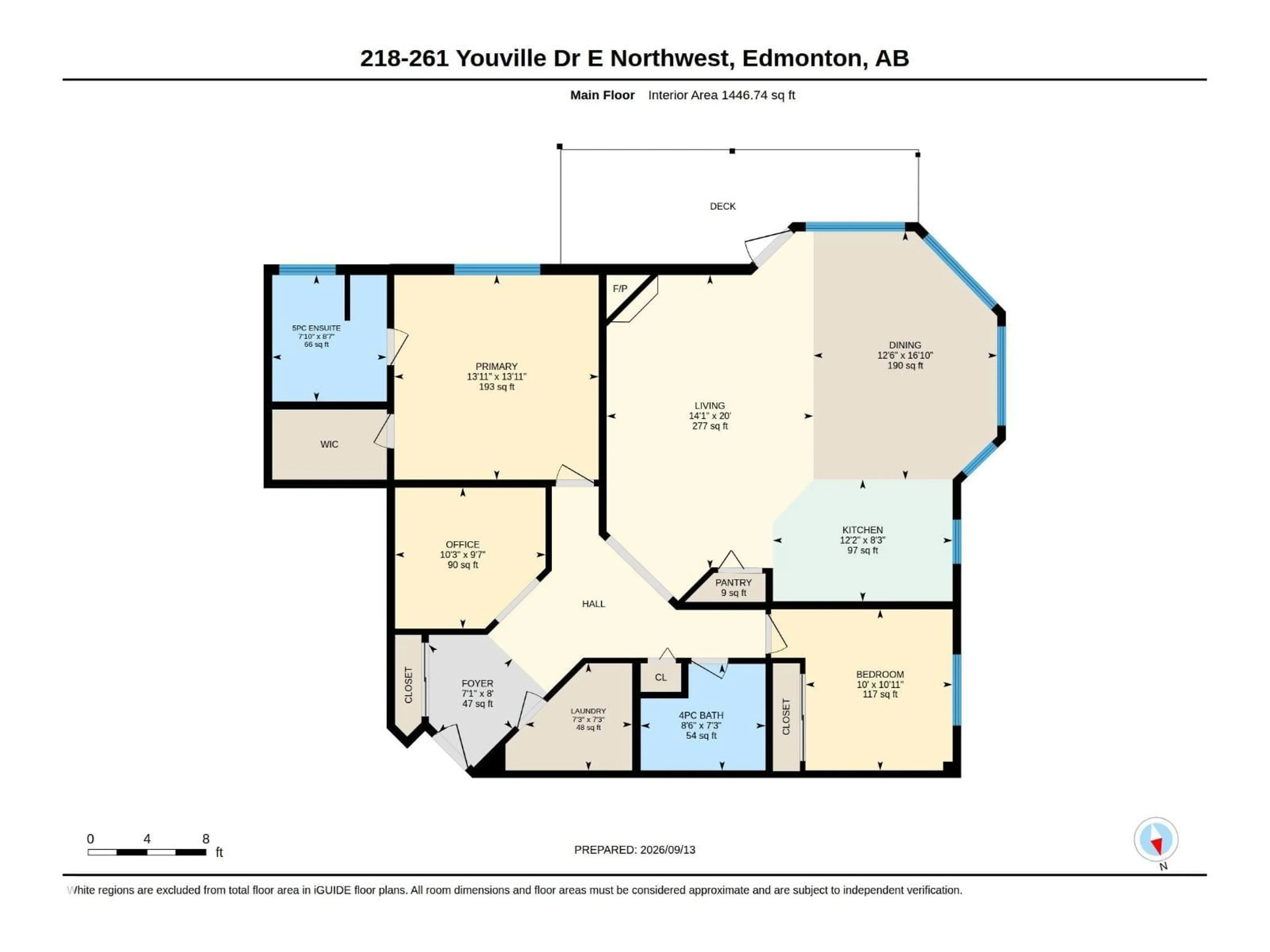 Floor plan for #218 - 218 YOUVILLE DR, Edmonton Alberta T6L7H3