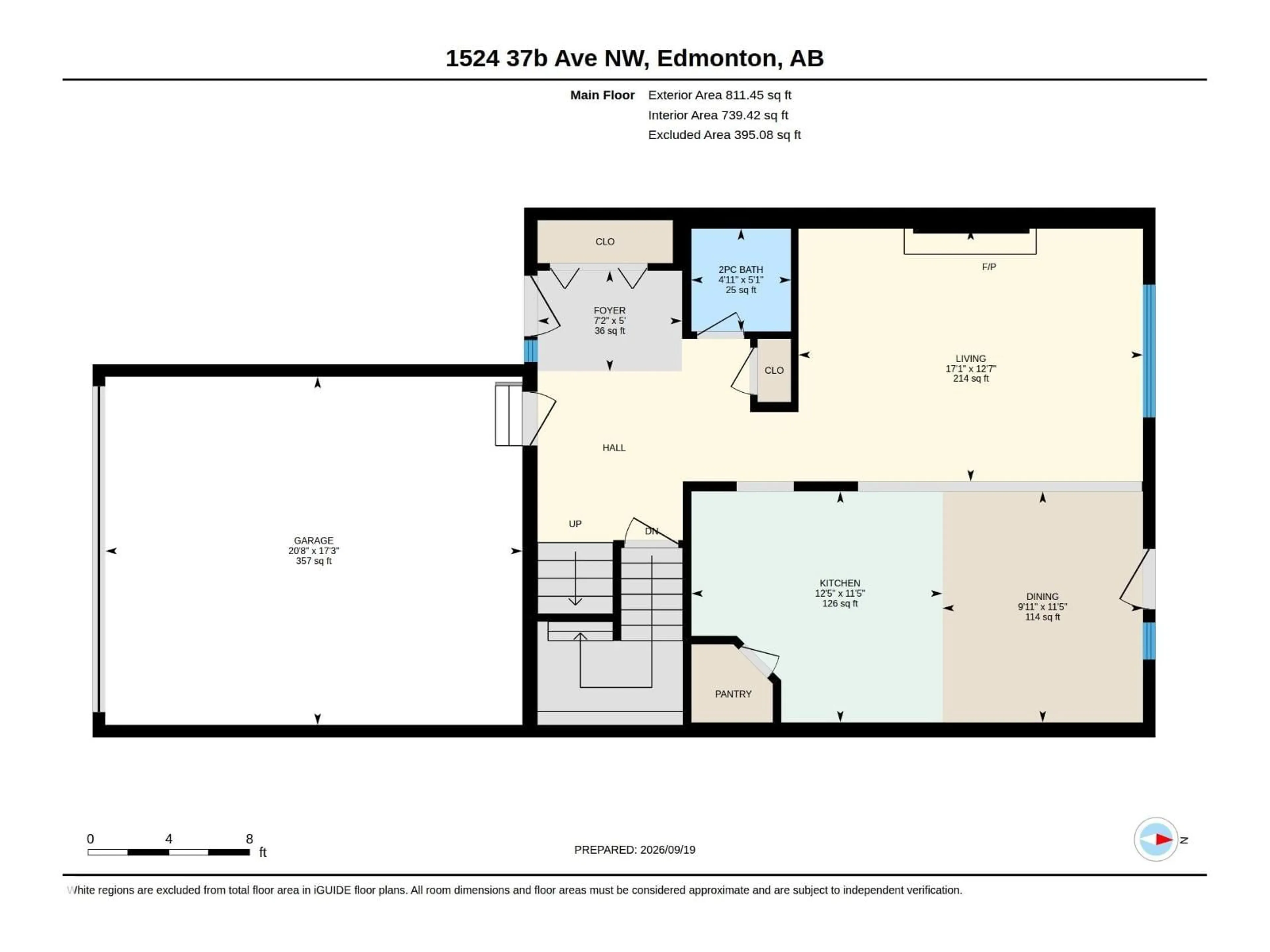 Floor plan for 1524 37B AV, Edmonton Alberta T6T0E3