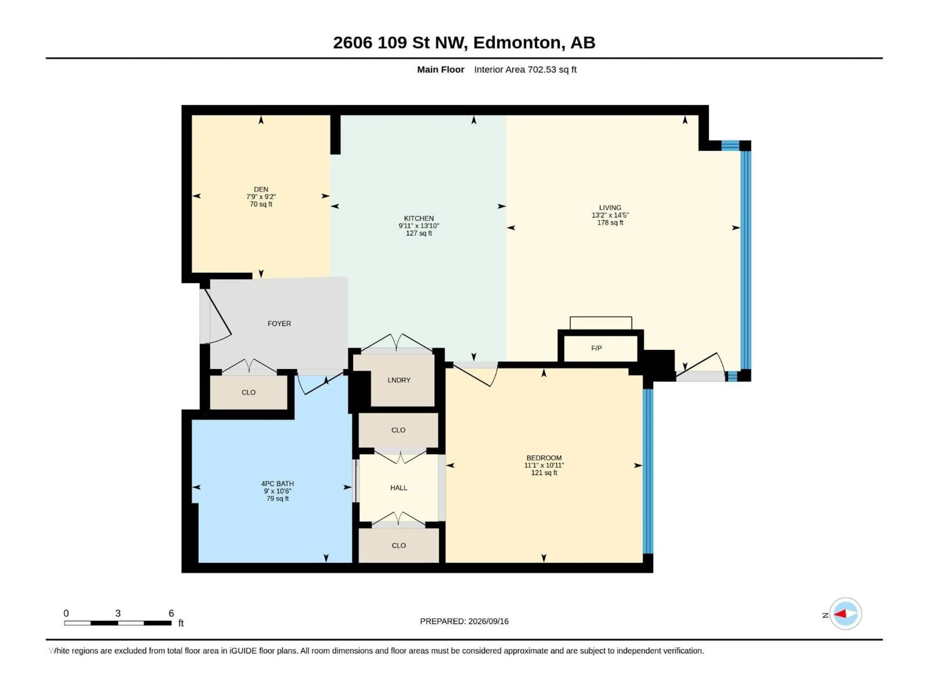 Floor plan for #807 - 2606 109 ST NW, Edmonton Alberta T6J3S9