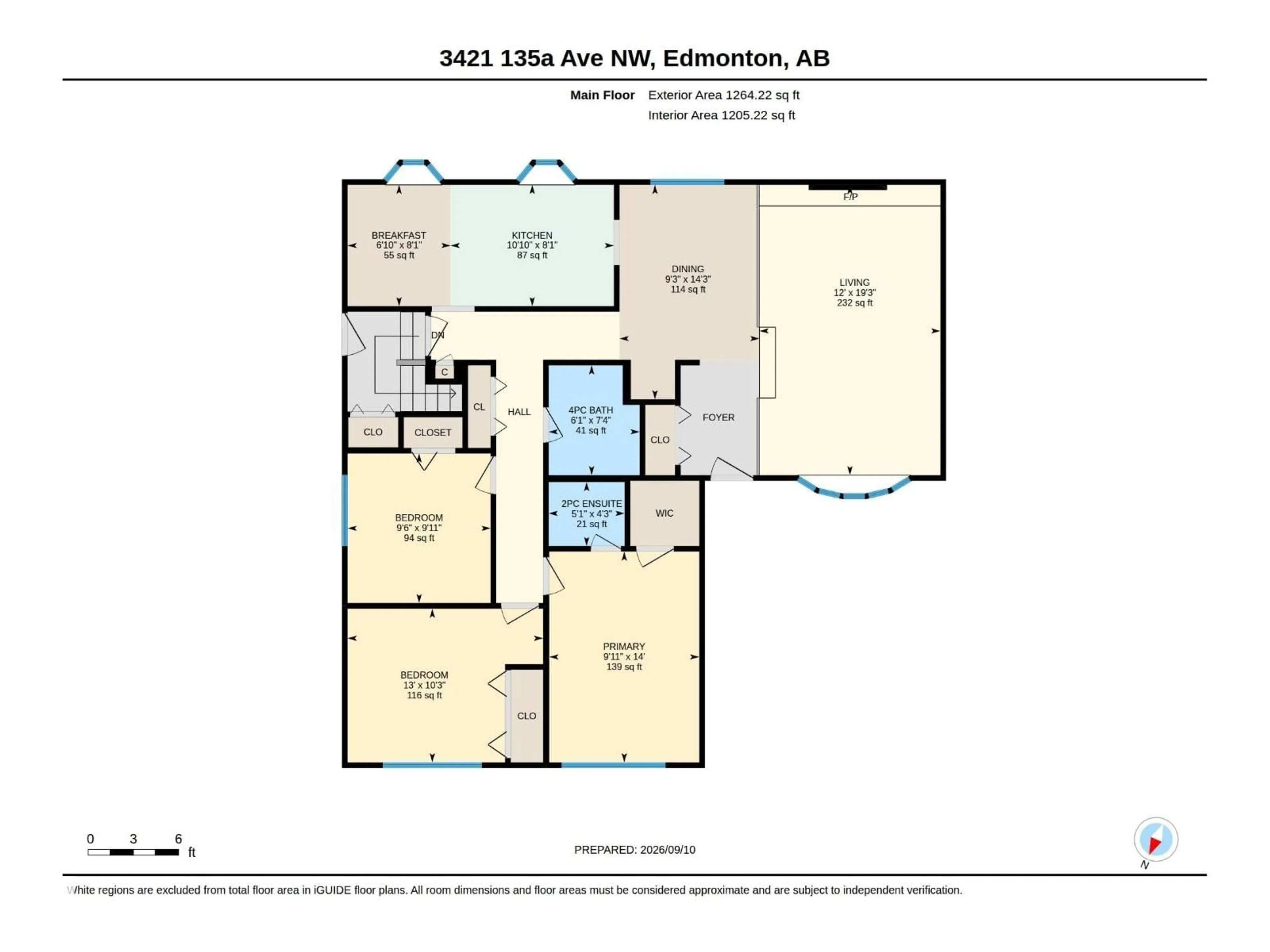 Floor plan for 3421 135A AV, Edmonton Alberta T5A2V8