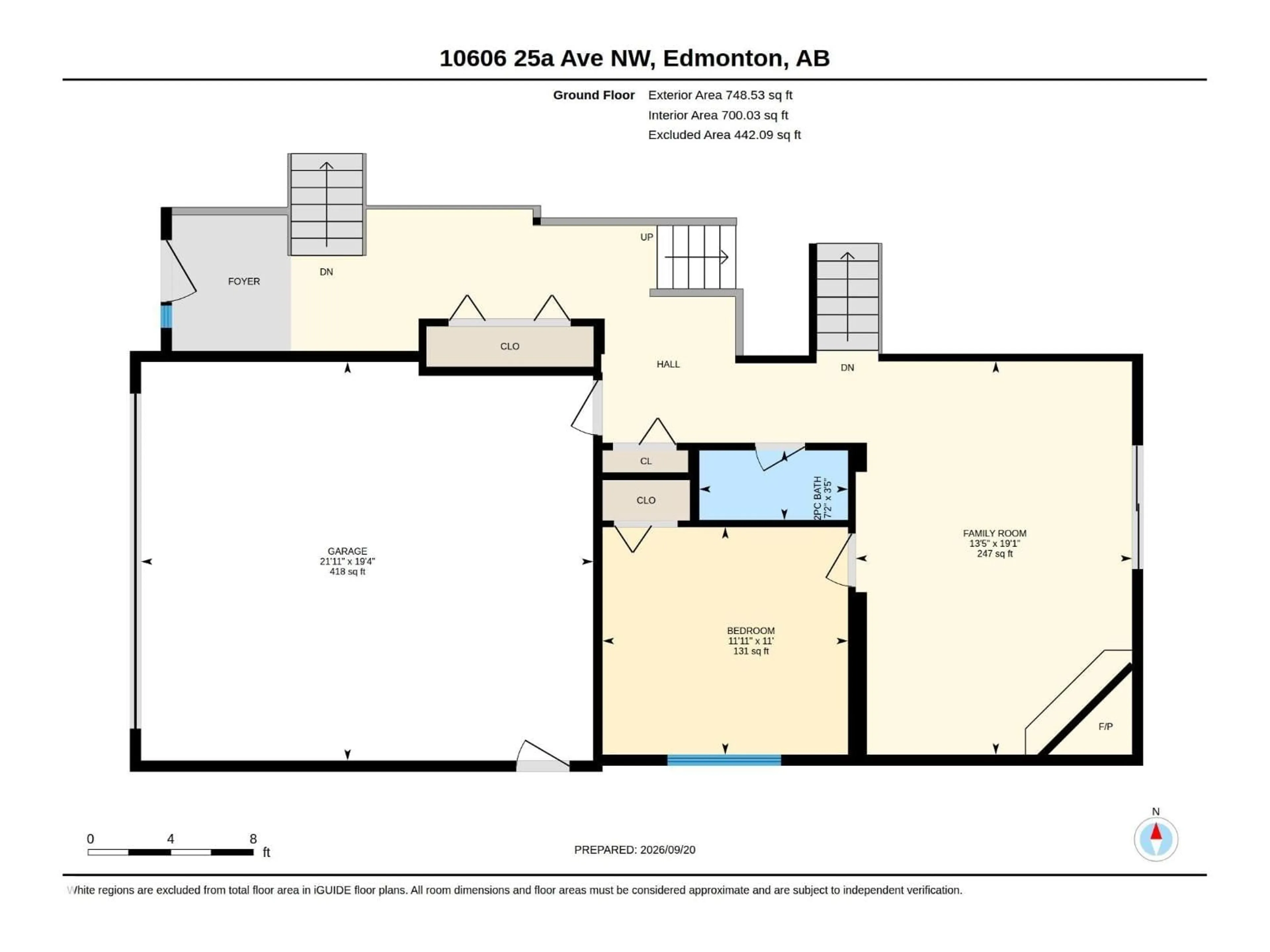 Floor plan for 10606 25A AV, Edmonton Alberta T6J4K3
