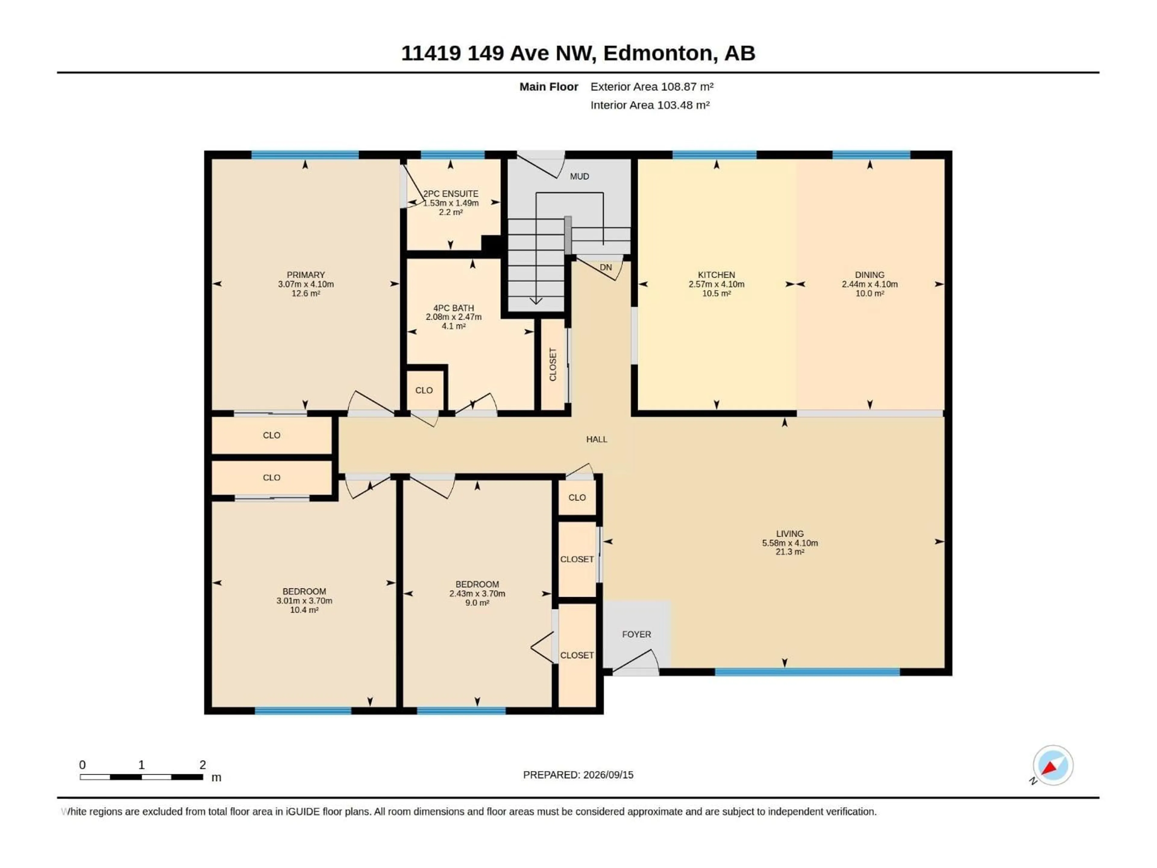 Floor plan for 11419 149 AV, Edmonton Alberta T5X1B9