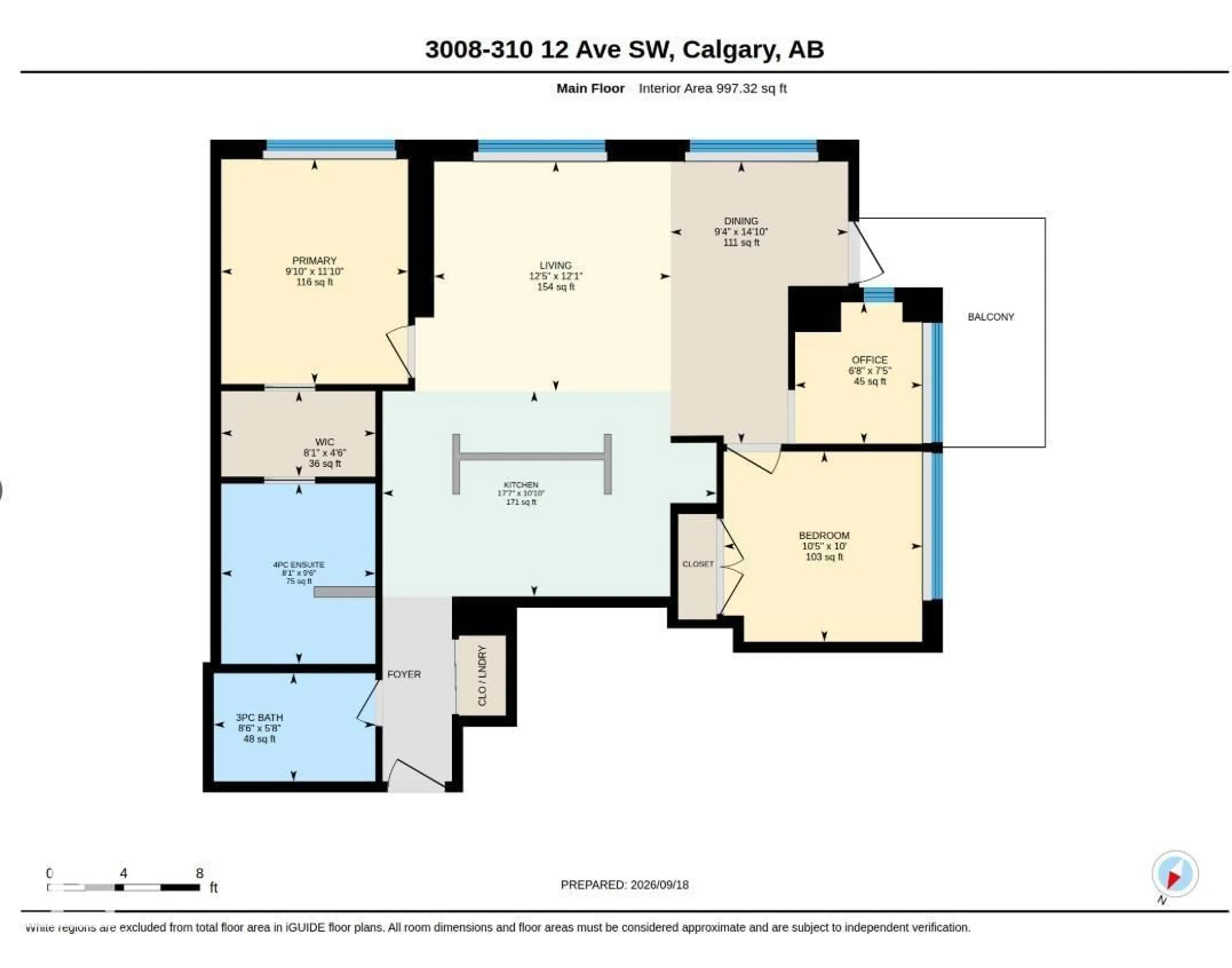 Floor plan for SW - 3008 310 12 AV, Calgary Alberta T2R1B5