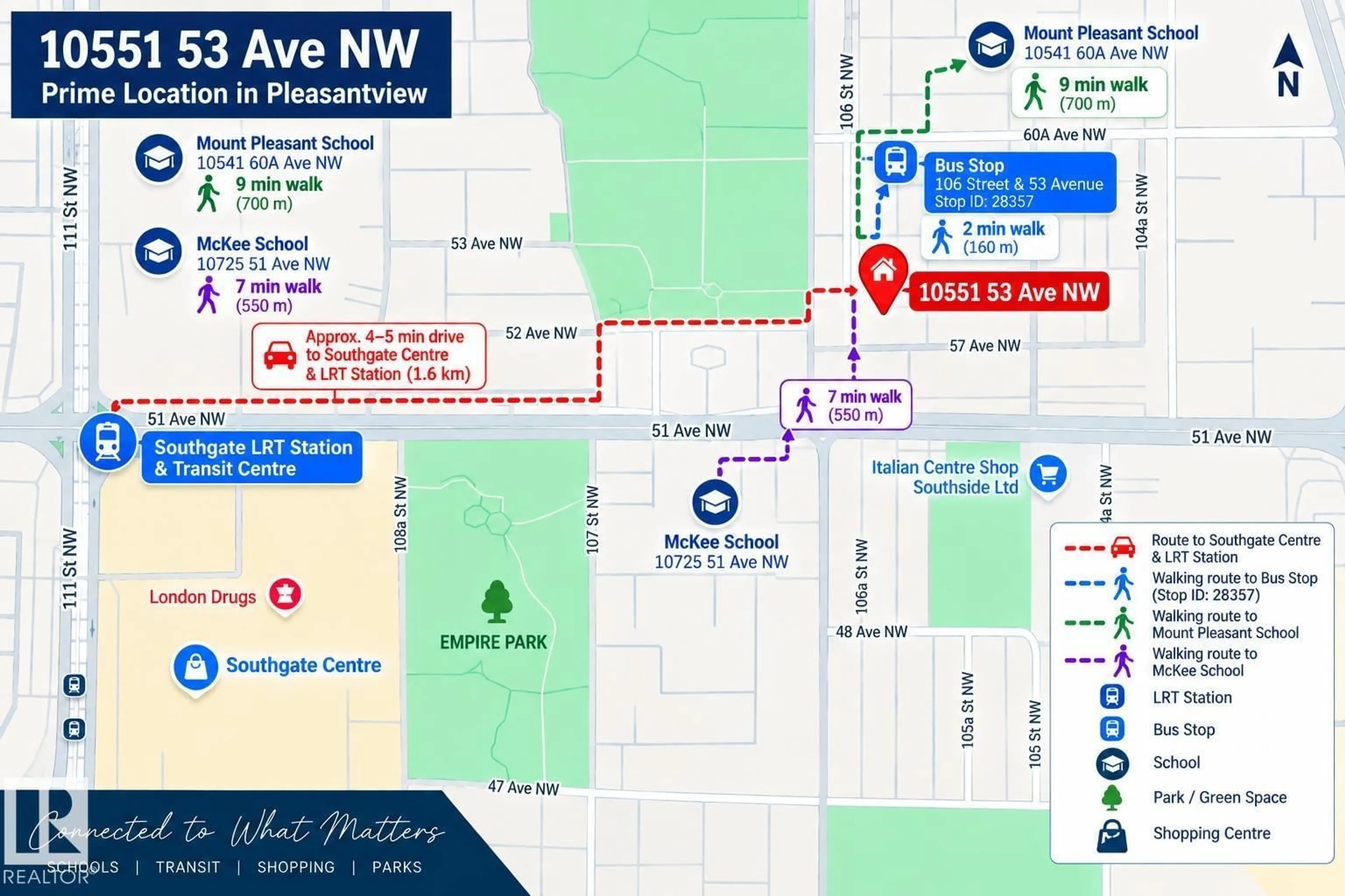 Picture of a map for NW - 10551 53 AV, Edmonton Alberta T6H0R6