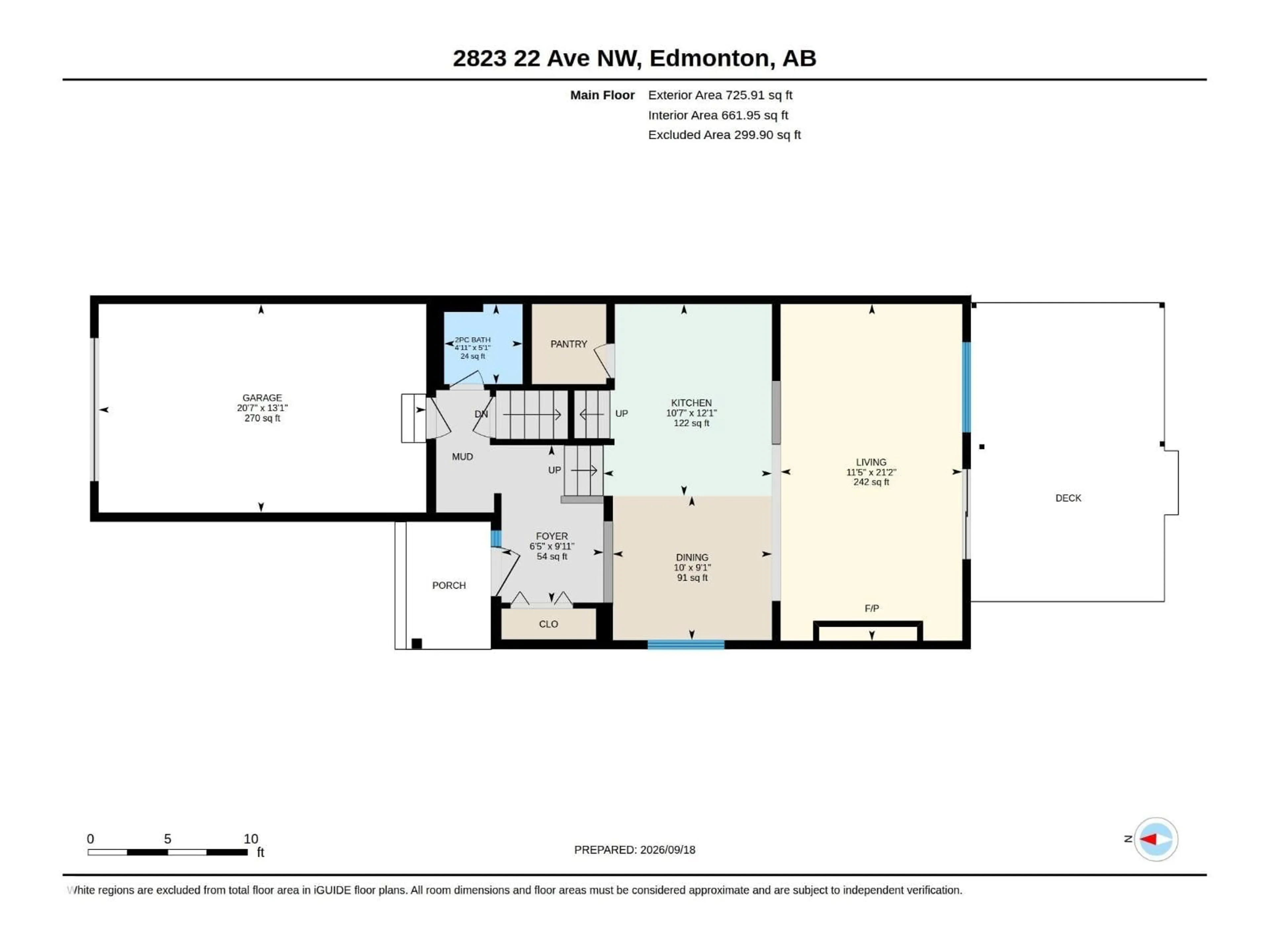 Floor plan for 2823 22 AV, Edmonton Alberta T6T0K1