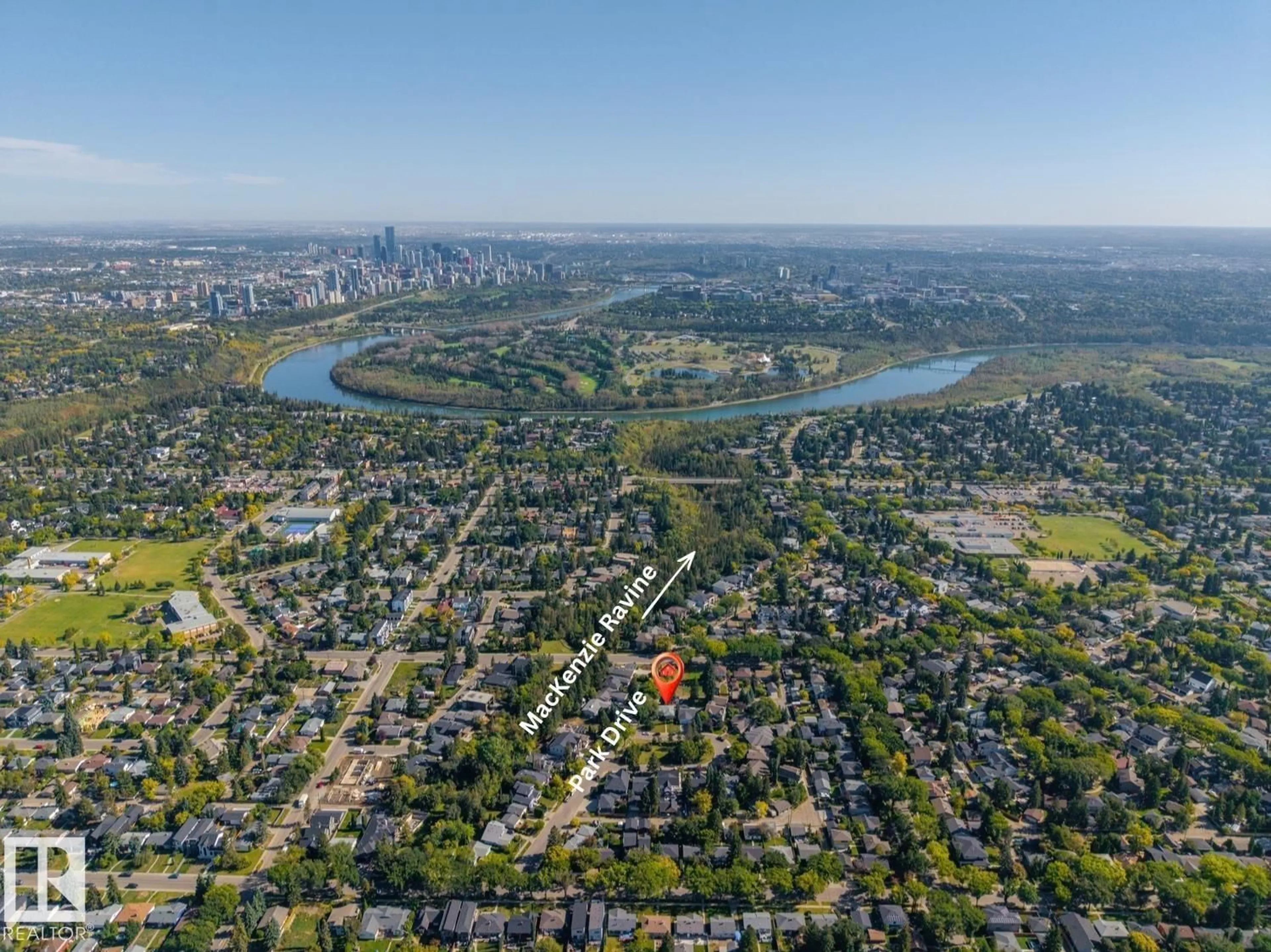 A pic from outside/outdoor area/front of a property/back of a property/a pic from drone, water/lake/river/ocean view for NW - 9319 147 ST, Edmonton Alberta T5R0Y8