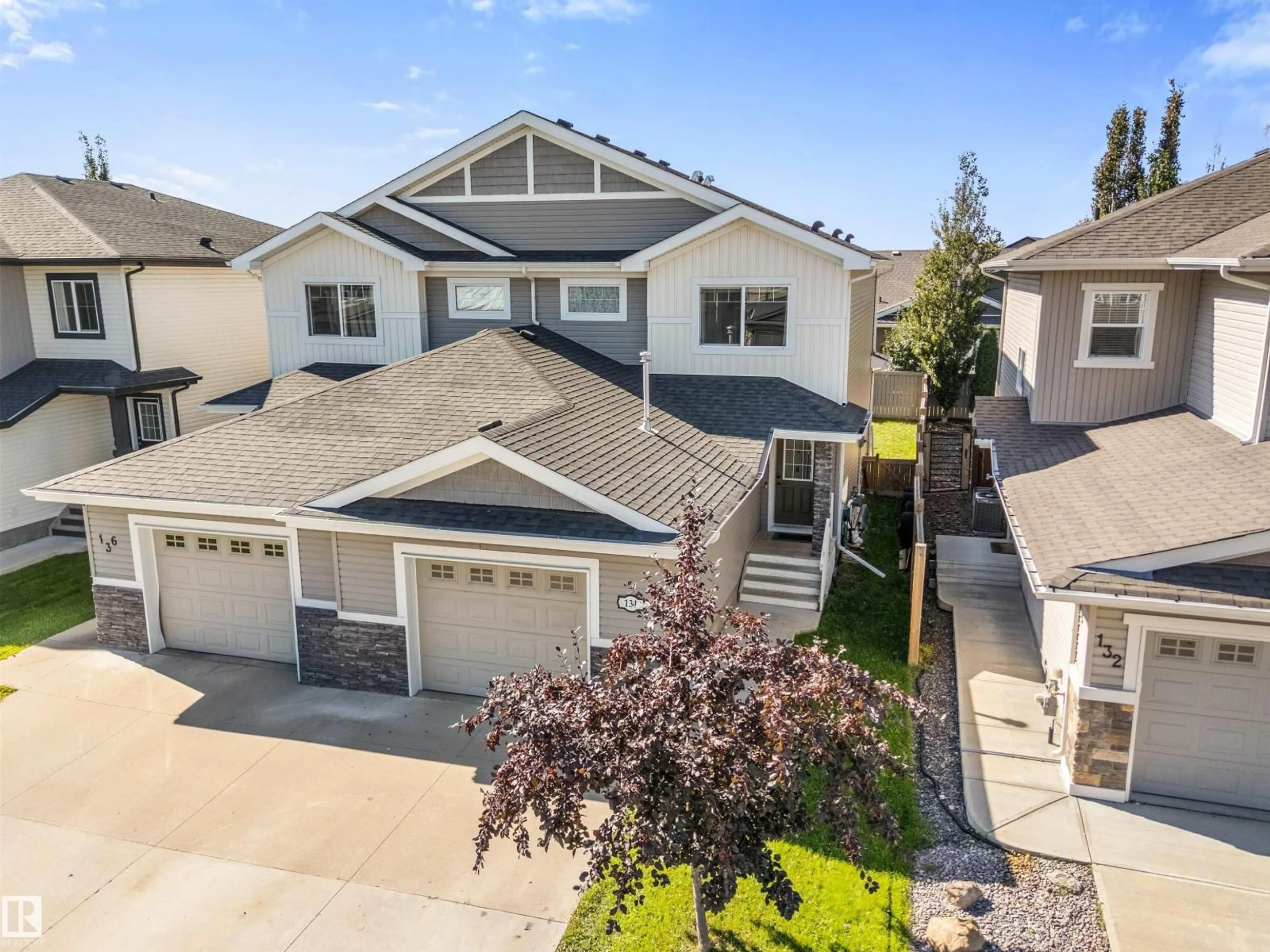 A pic from outside/outdoor area/front of a property/back of a property/a pic from drone, street for 134 BRICKYARD PL, Stony Plain Alberta T7Z0H9