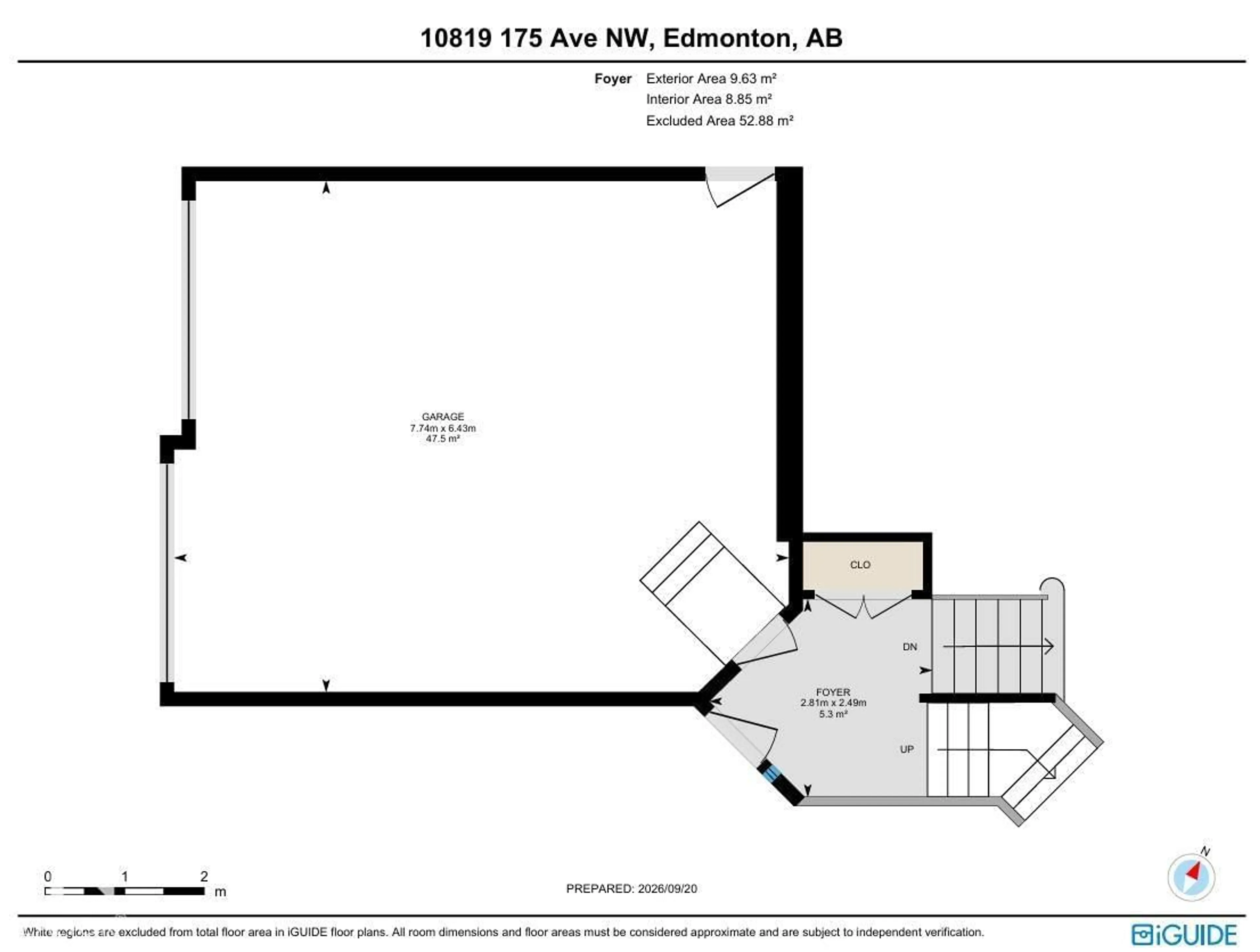 Floor plan for 10819 175 AV, Edmonton Alberta T5X0B8