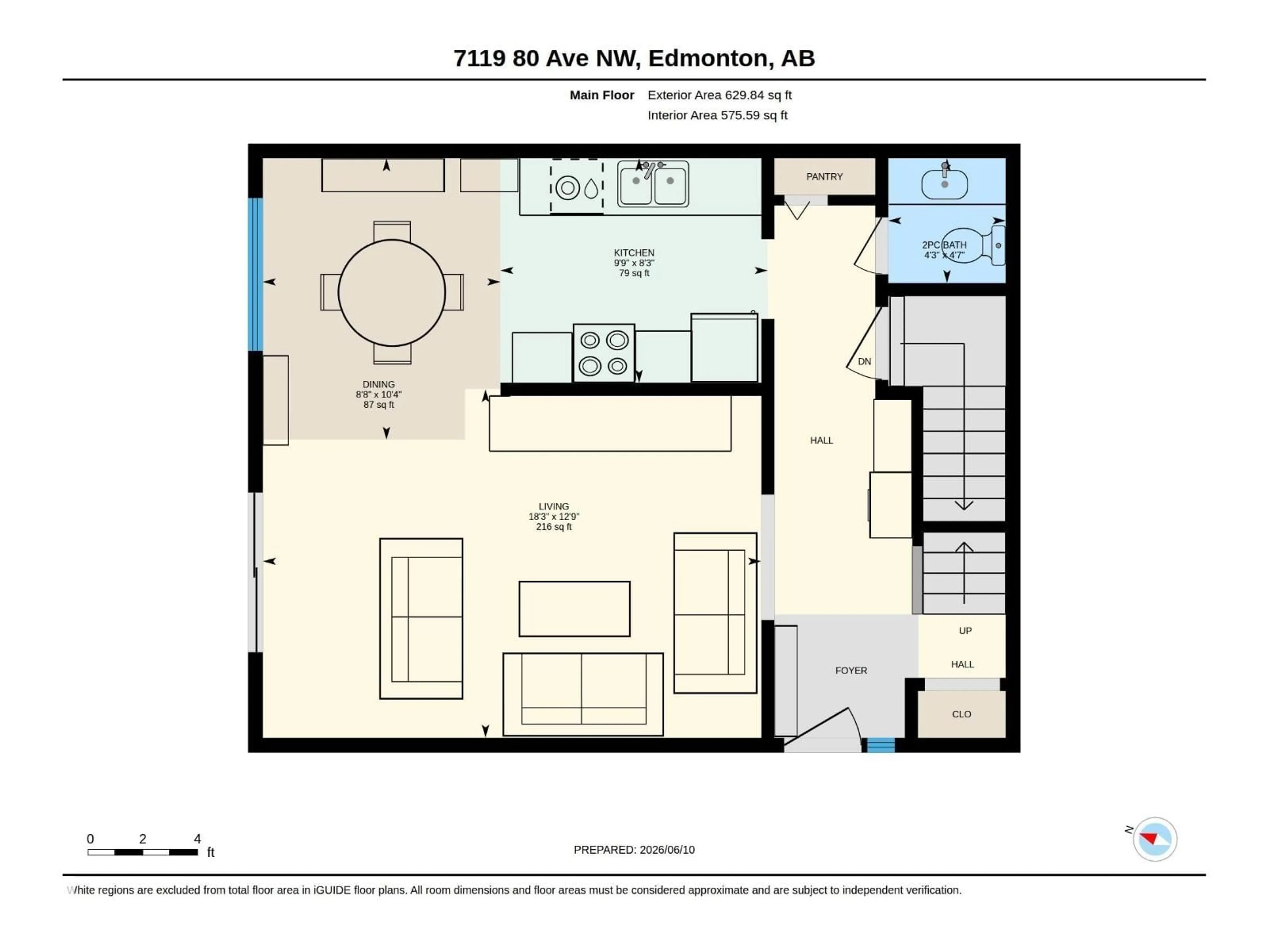 Floor plan for NW - 7115-7121 80 AV, Edmonton Alberta T6B0C7