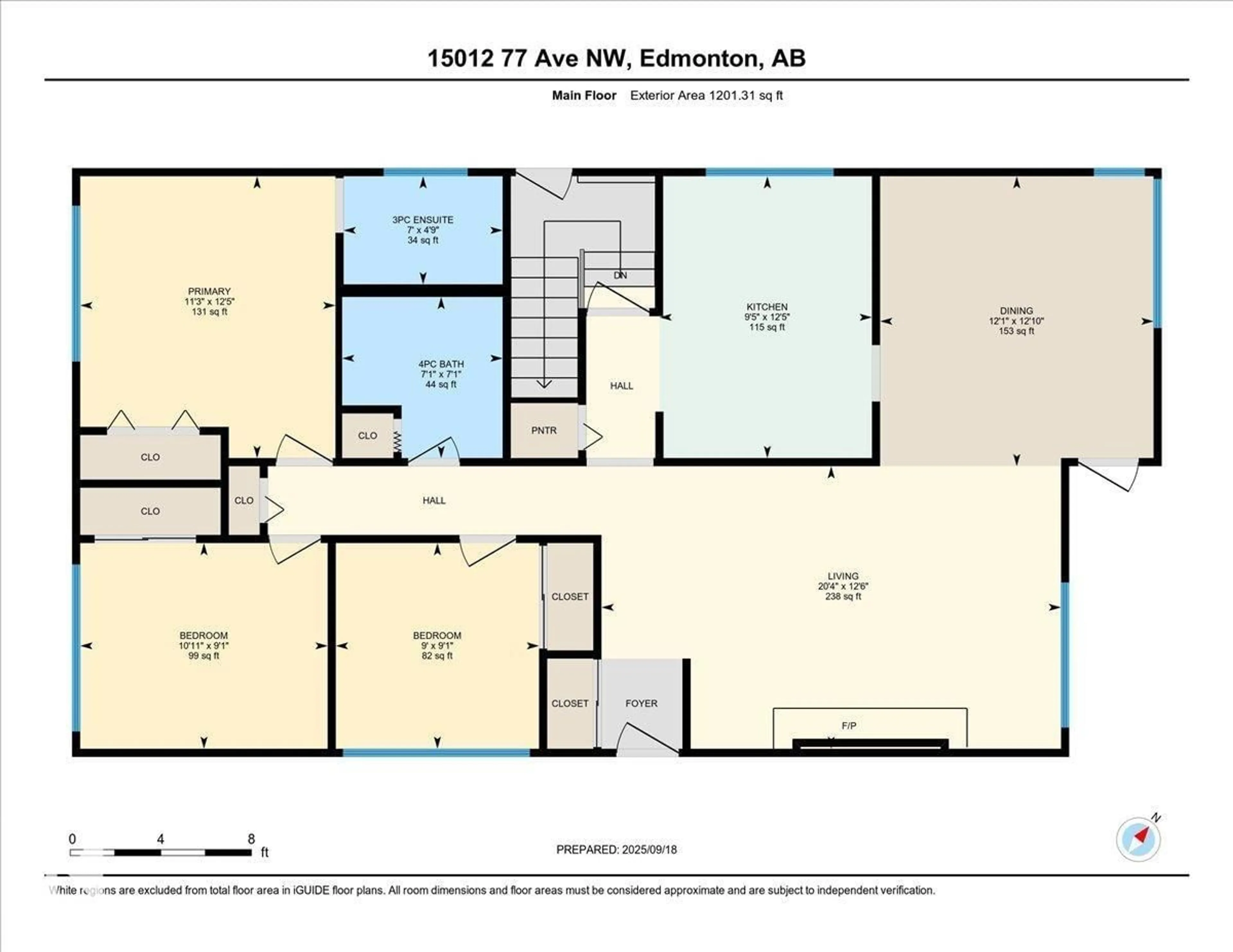 Floor plan for NW - 15012 77 AV, Edmonton Alberta T5R3B3