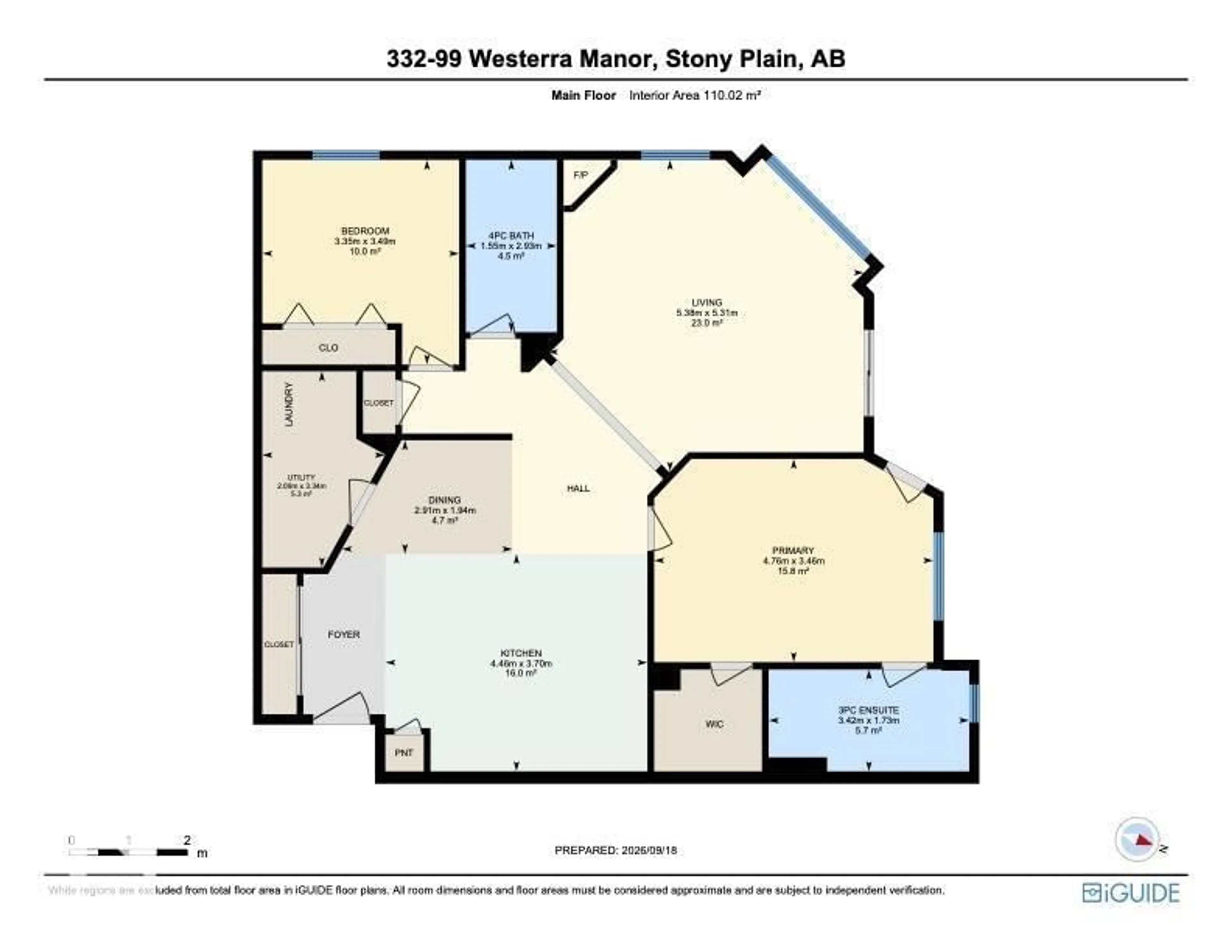 Floor plan for 332 WESTERRA MR, Stony Plain Alberta T7Z0G7