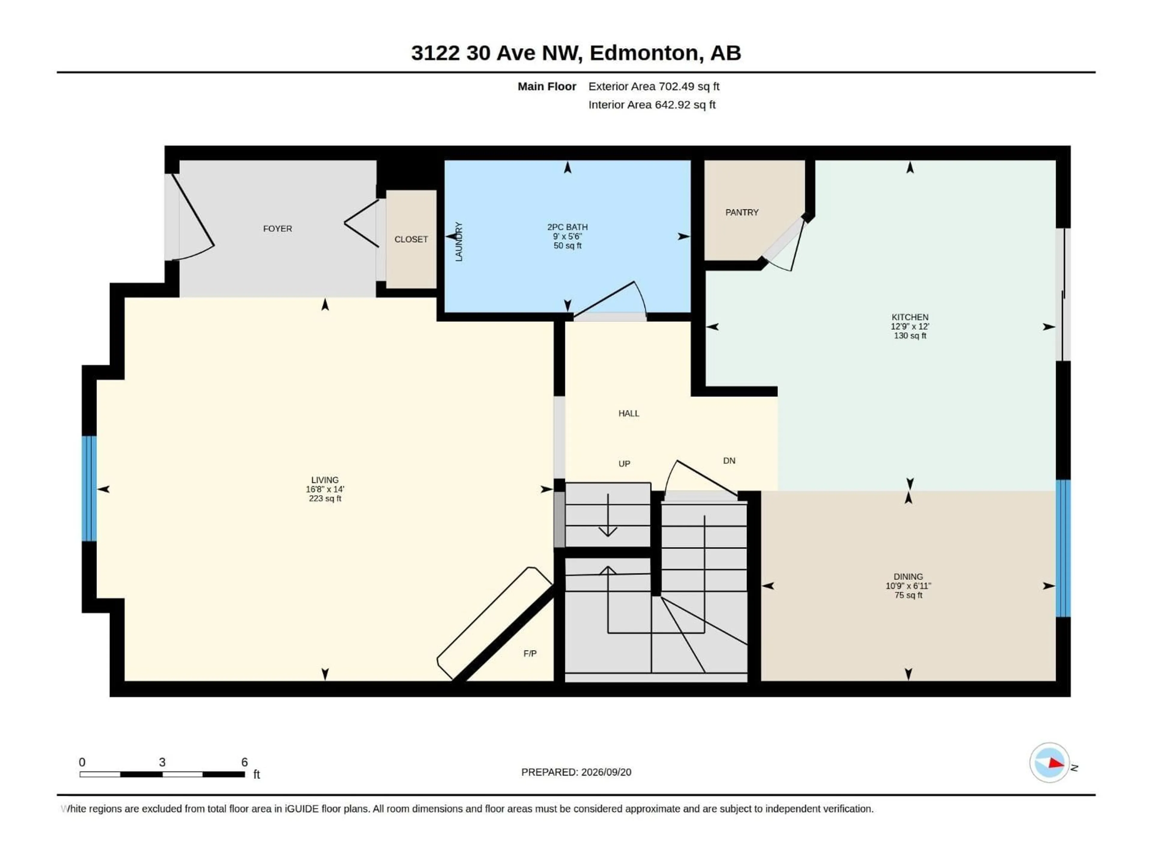 Floor plan for 3122 30 AV, Edmonton Alberta T6T1T9
