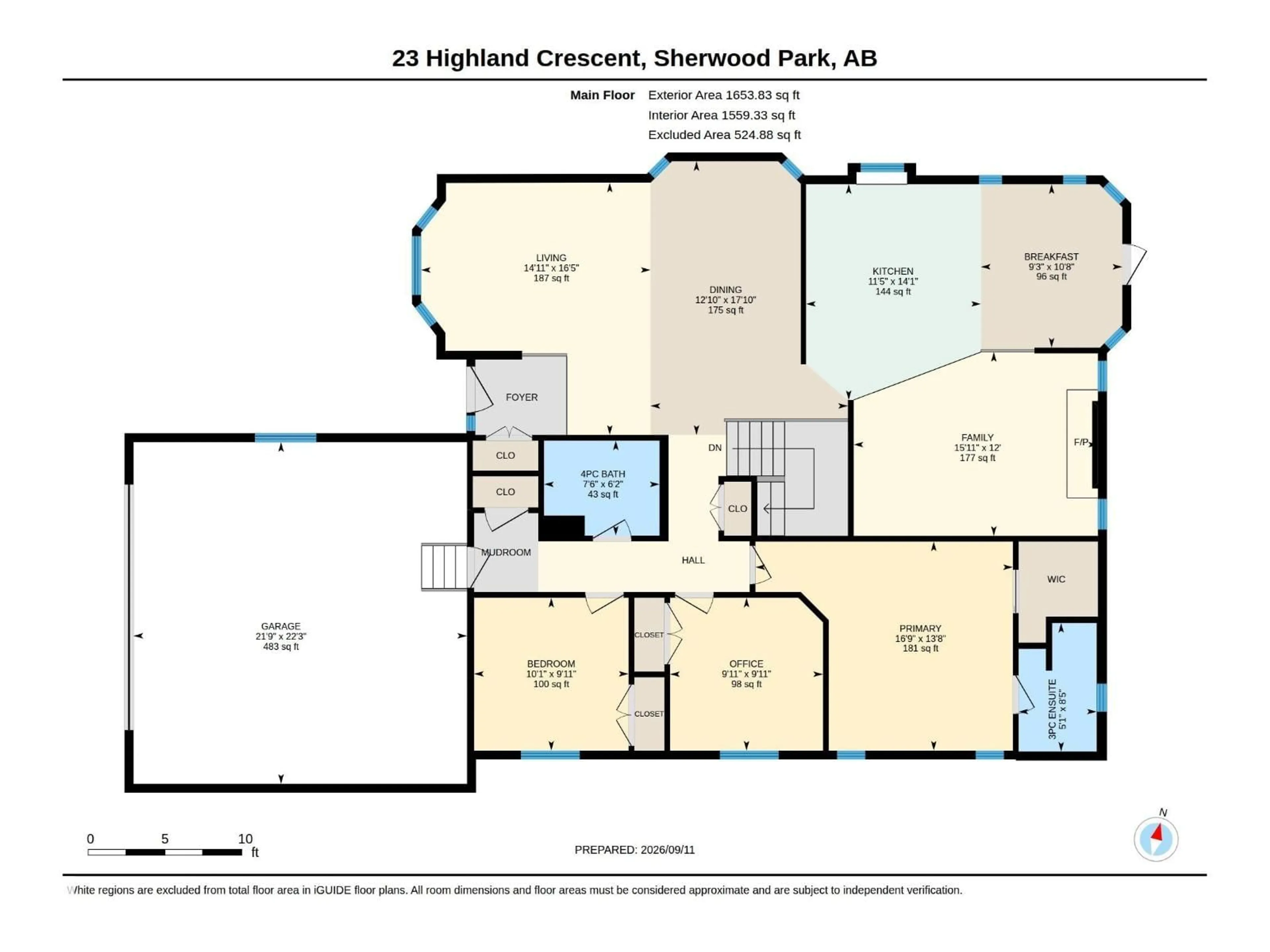Floor plan for 23 HIGHLAND CR, Sherwood Park Alberta T8A5N8