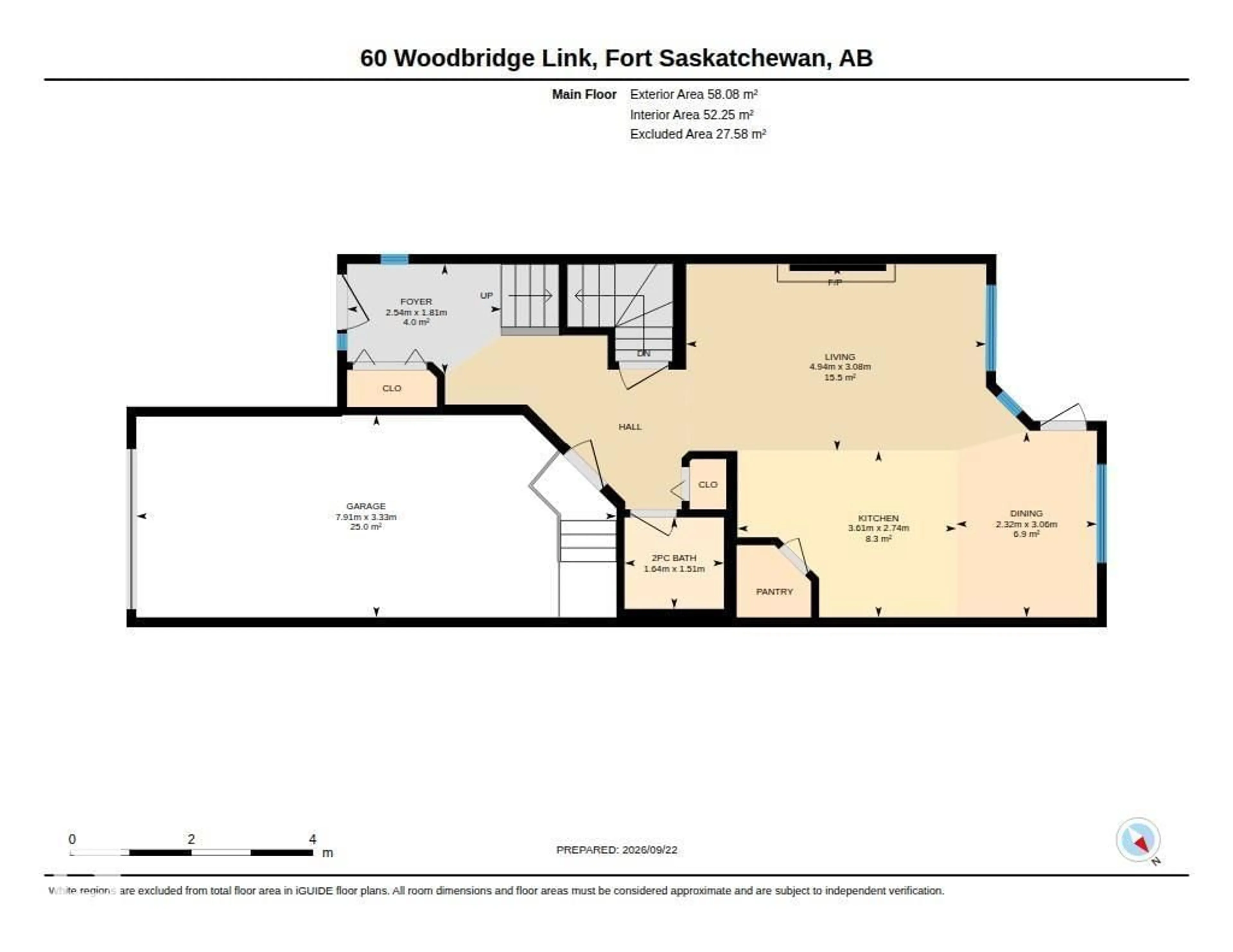 Floor plan for 60 WOODBRIDGE LI, Fort Saskatchewan Alberta T8L0H8