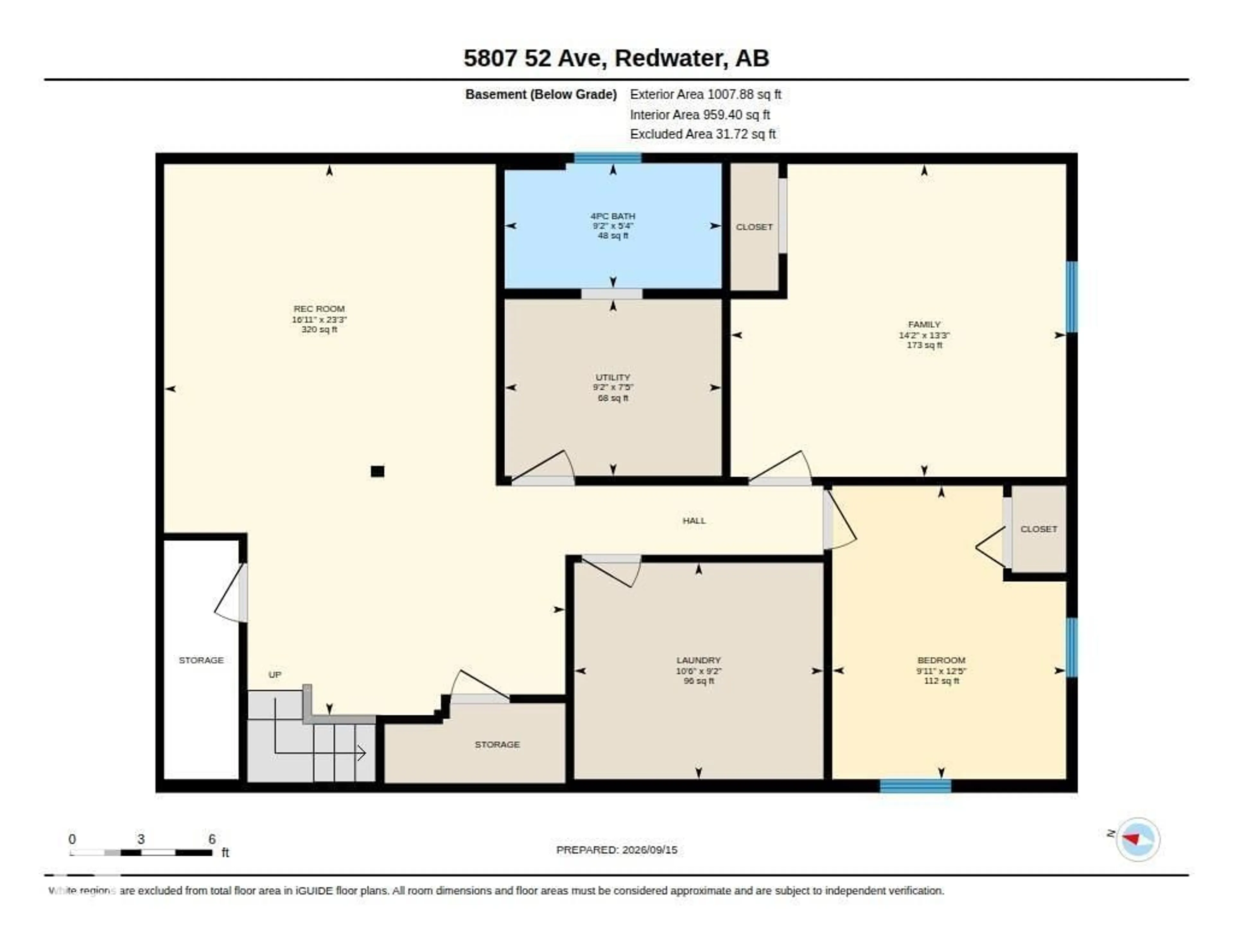 Floor plan for 5807 52 AV, Redwater Alberta T0A2W0
