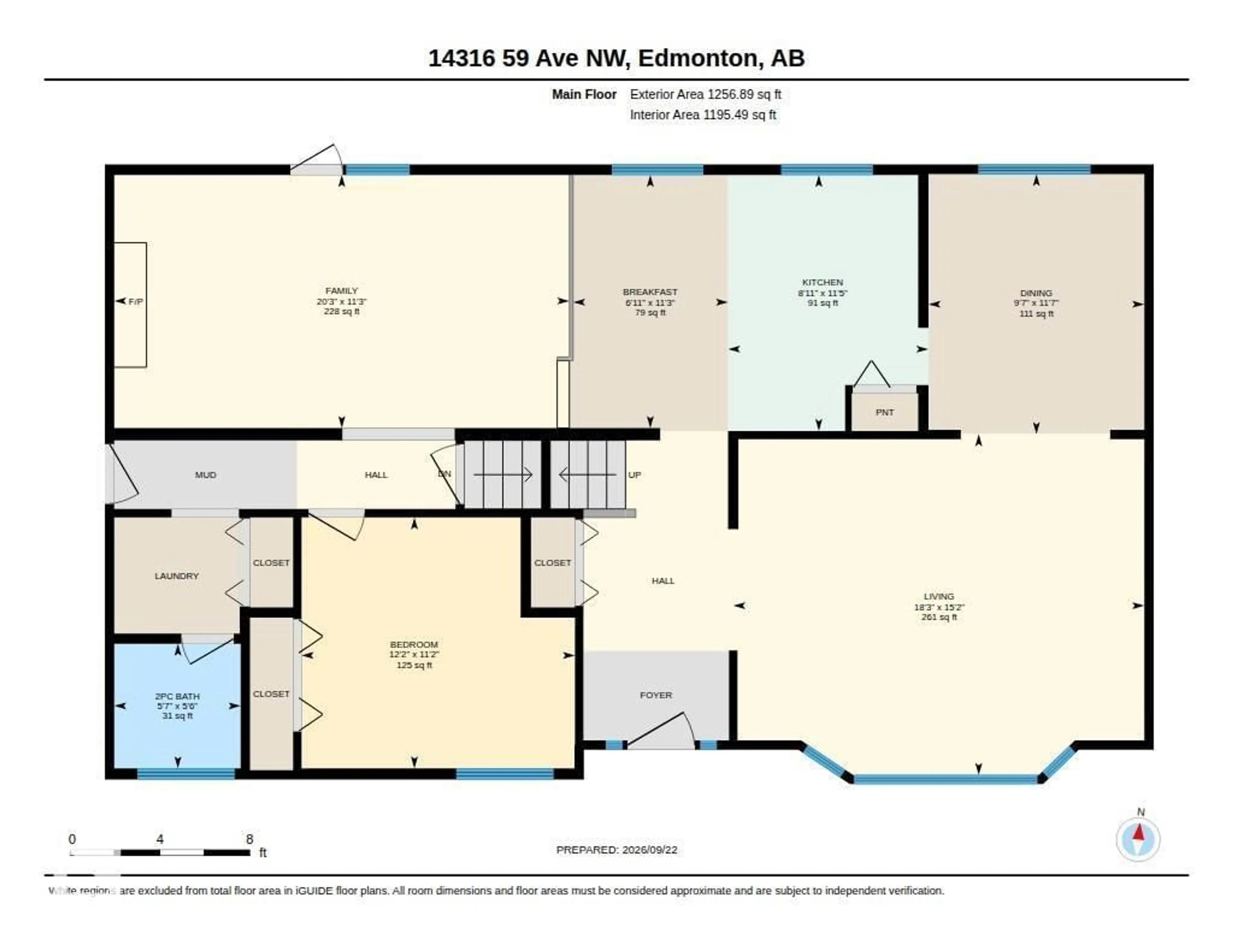 Floor plan for 14316 59 AV, Edmonton Alberta T6H1G8