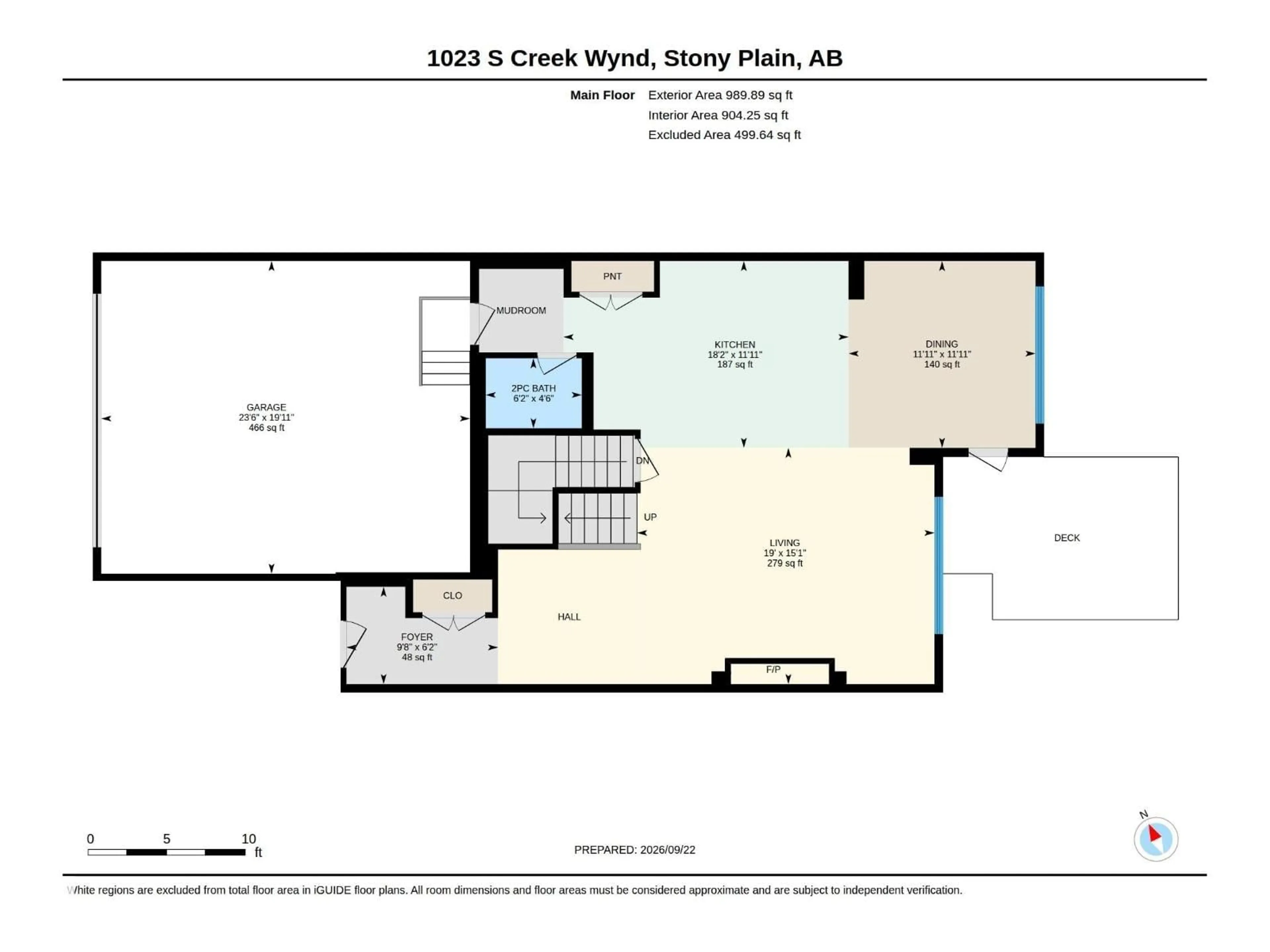 Floor plan for 1023 SOUTH CREEK WD, Stony Plain Alberta T7Z0C9