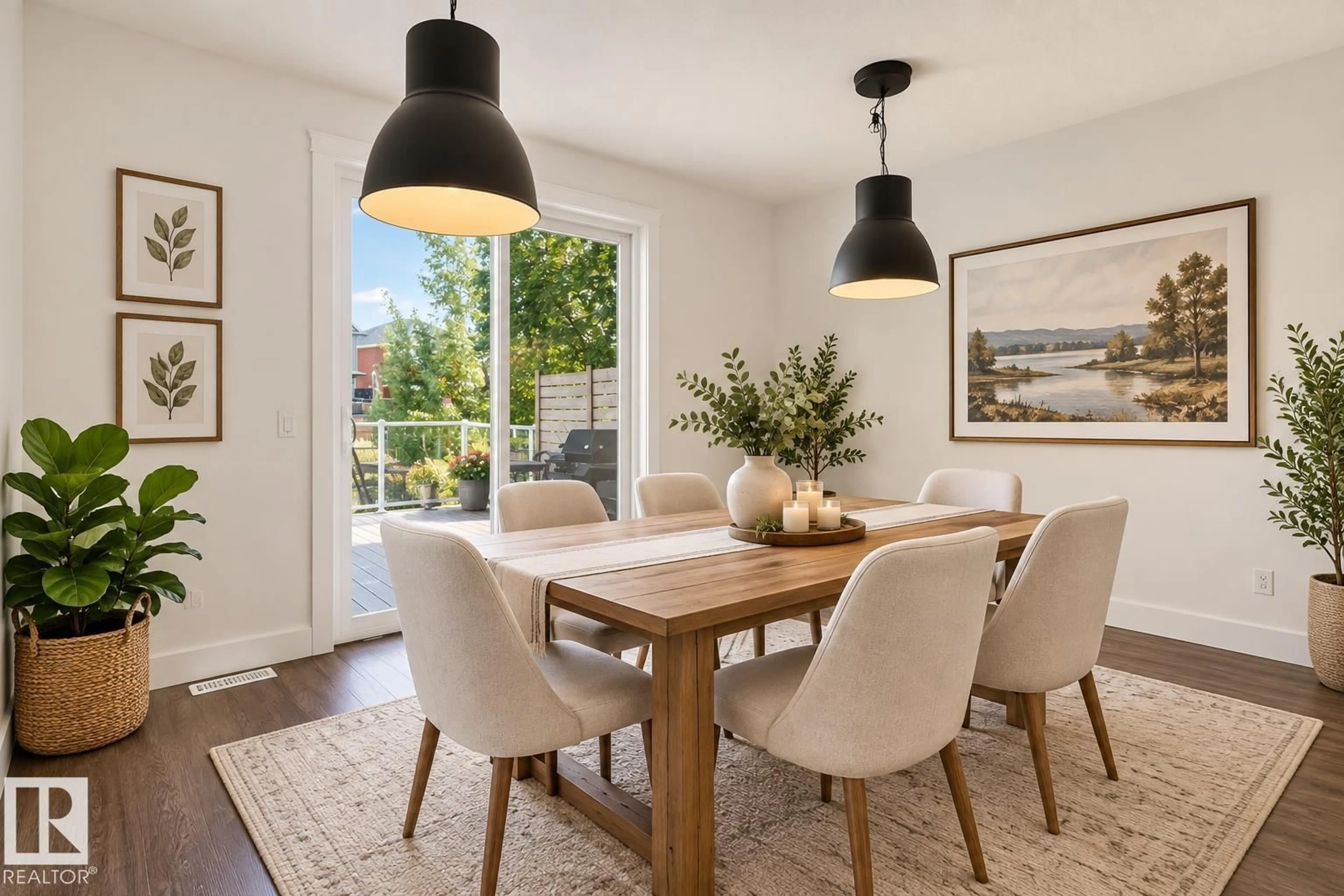 Dining room, wood/laminate floor for 84 ALDRIDGE CR, Sherwood Park Alberta T8H0Y3