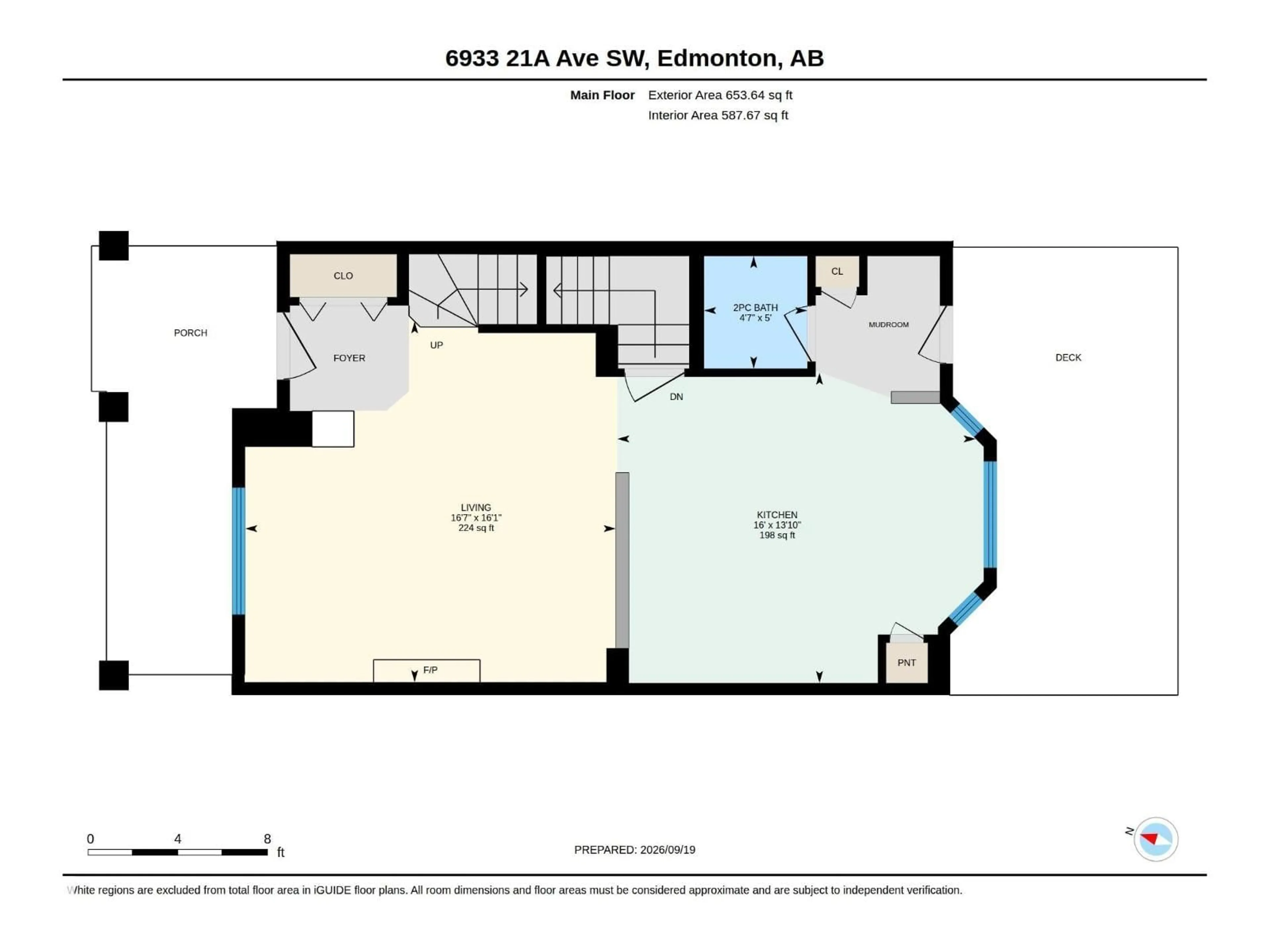 Floor plan for 6933 21A AV, Edmonton Alberta T6X0T6