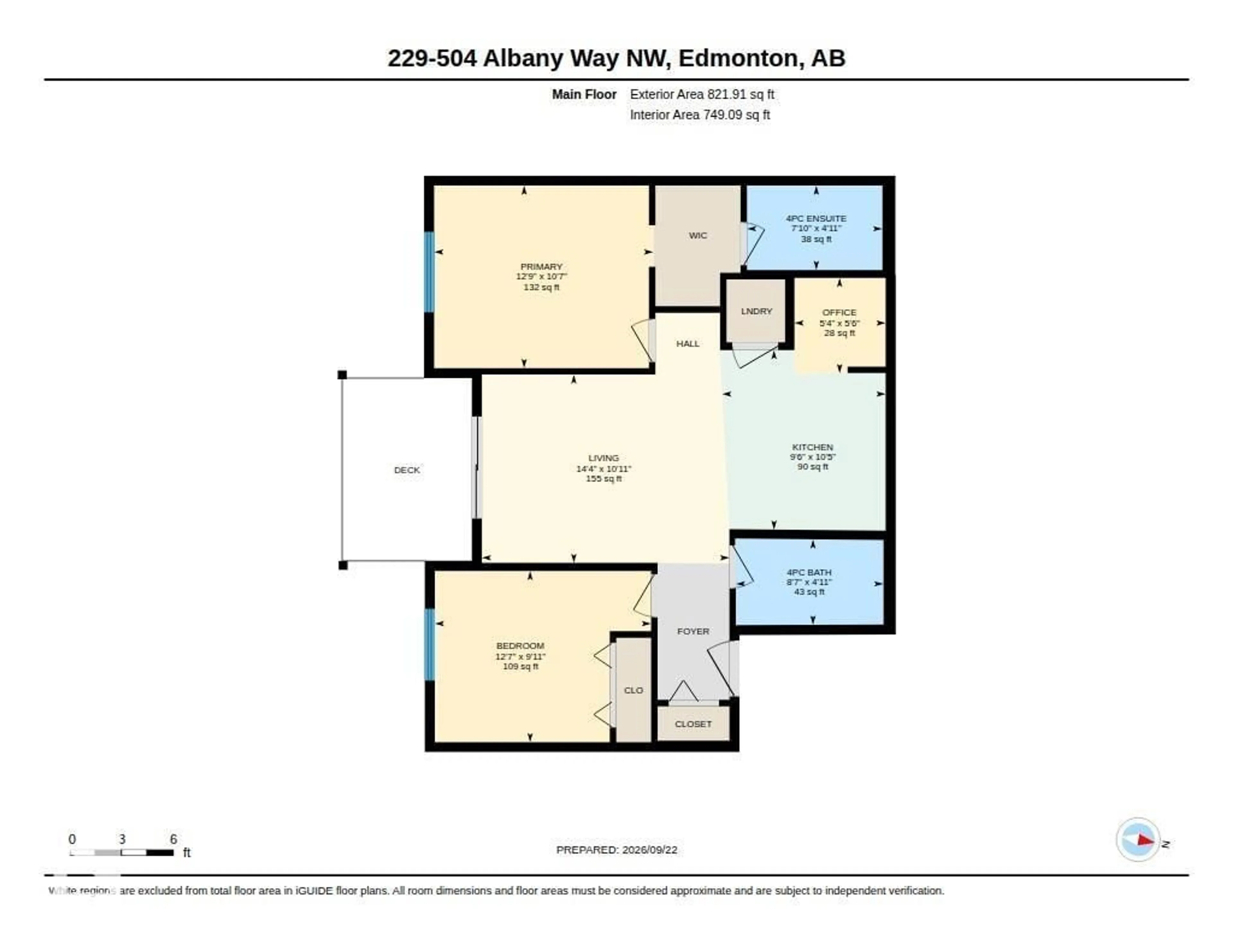 Floor plan for 504 - 229 ALBANY WY, Edmonton Alberta T6V0L2