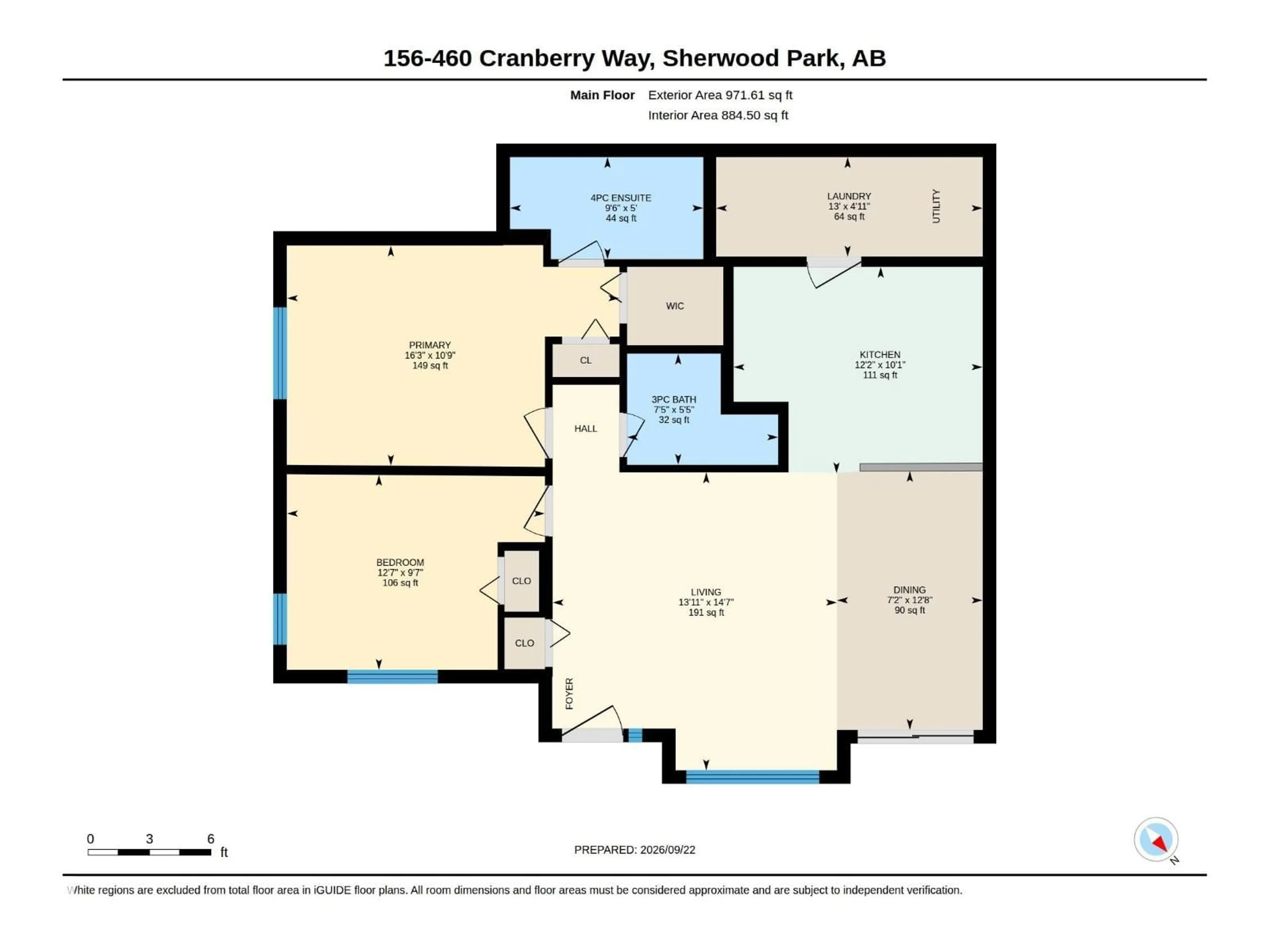 Floor plan for 460 - 156 CRANBERRY WY, Sherwood Park Alberta T8H2R3