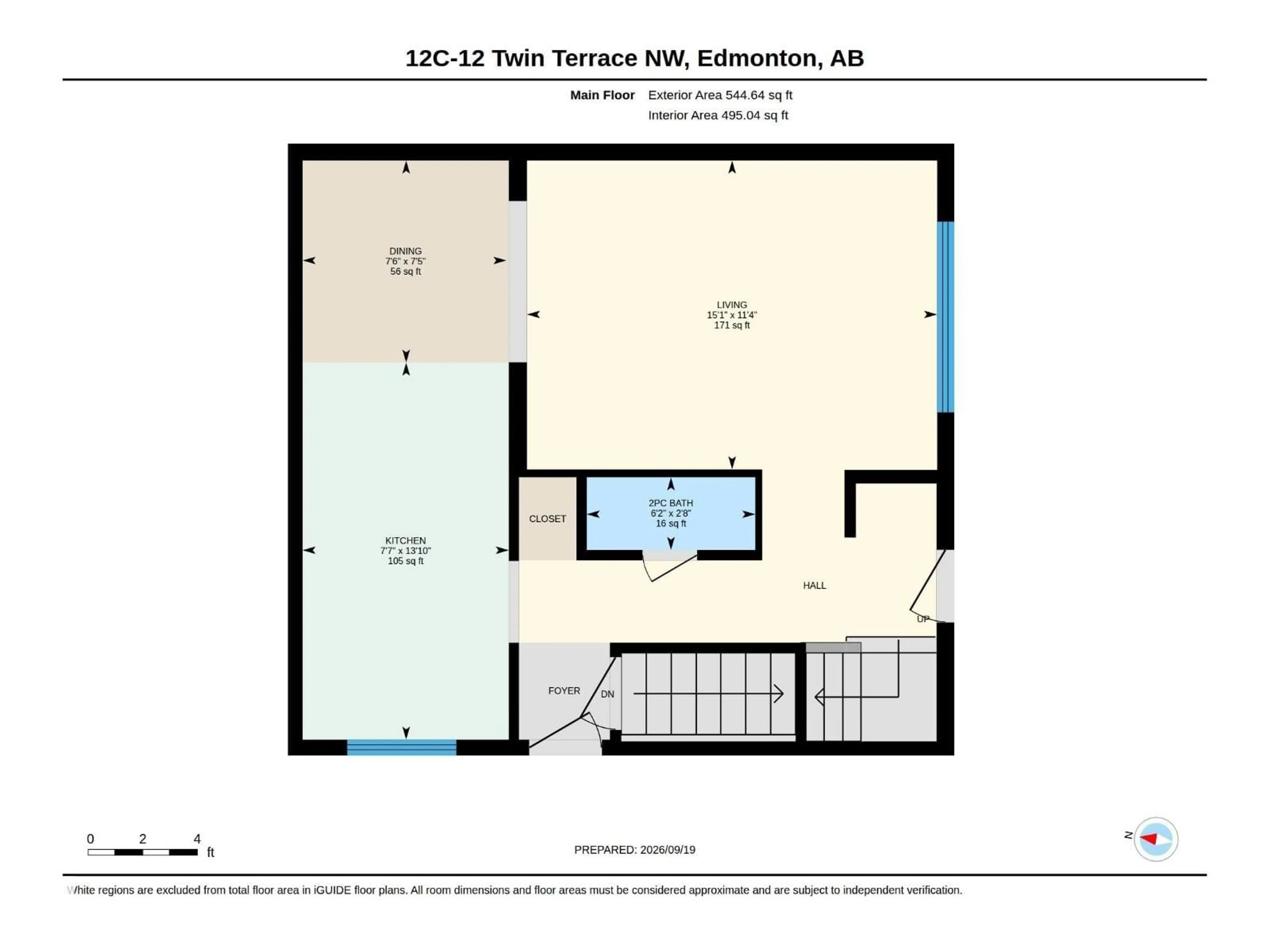 Floor plan for NW - 12C TWIN TC, Edmonton Alberta T6K1V4