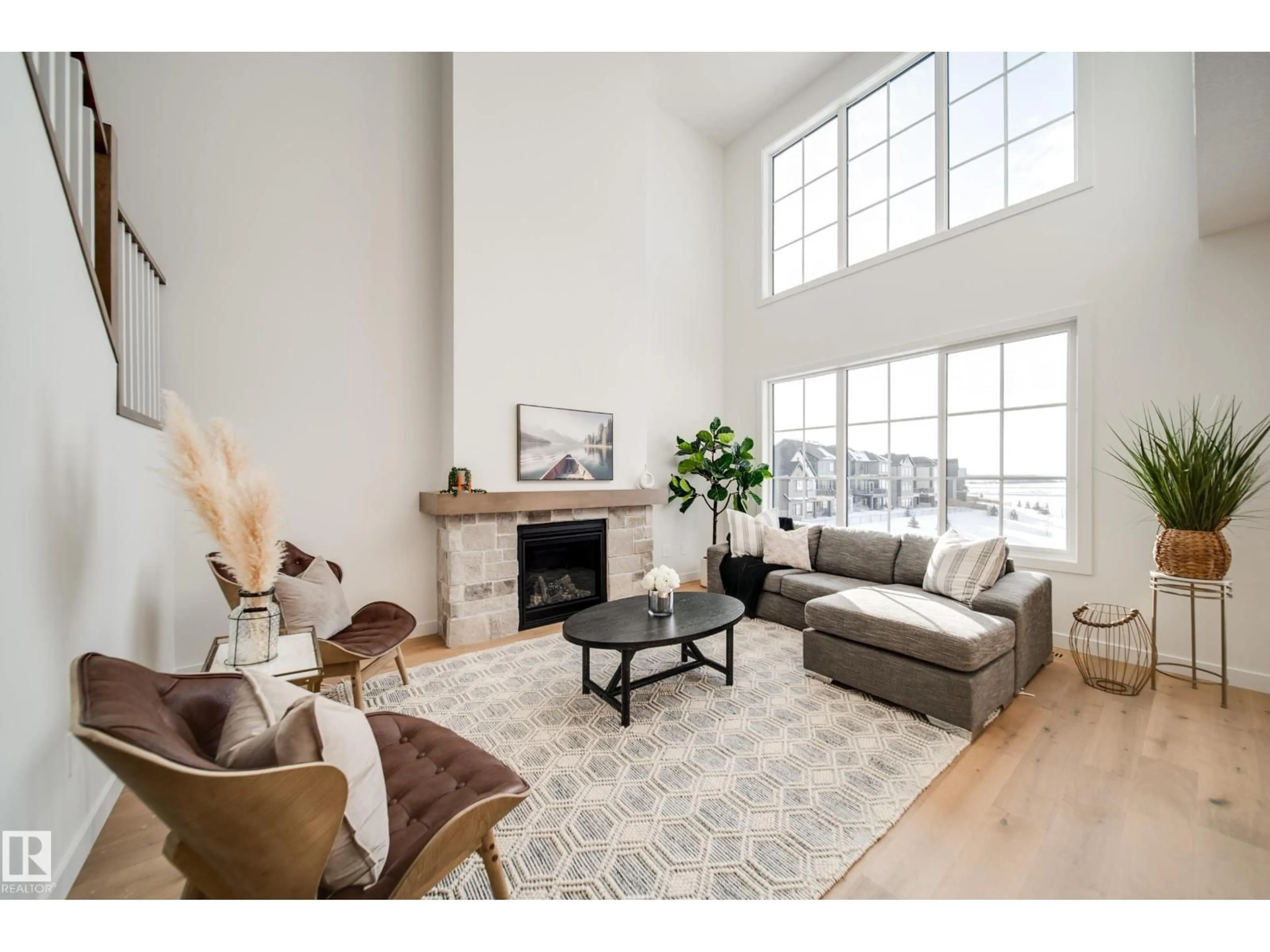 Living room with furniture, unknown for 52 CLICHY CL, St. Albert Alberta T8T2E4