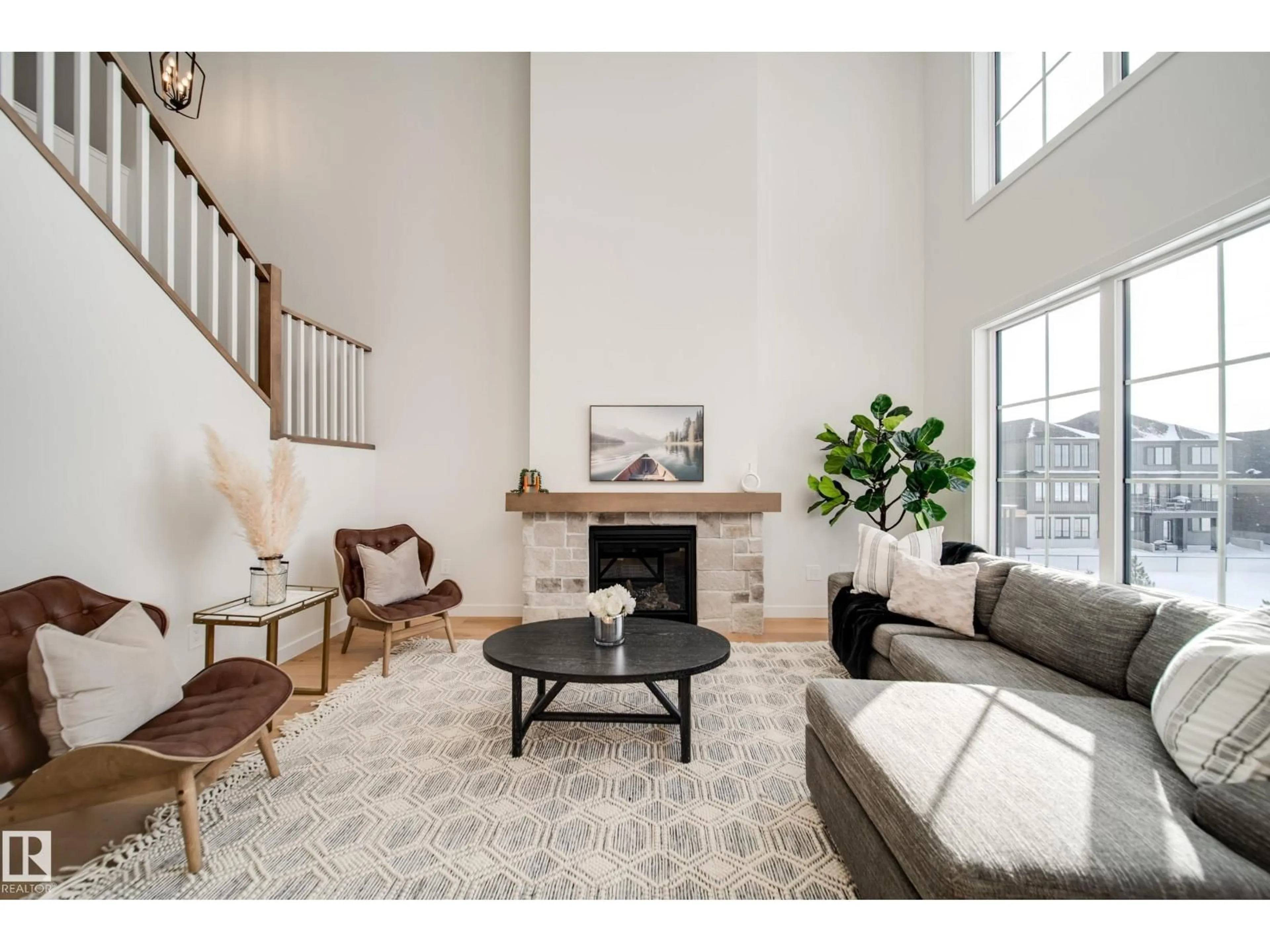 Living room with furniture, unknown for 52 CLICHY CL, St. Albert Alberta T8T2E4