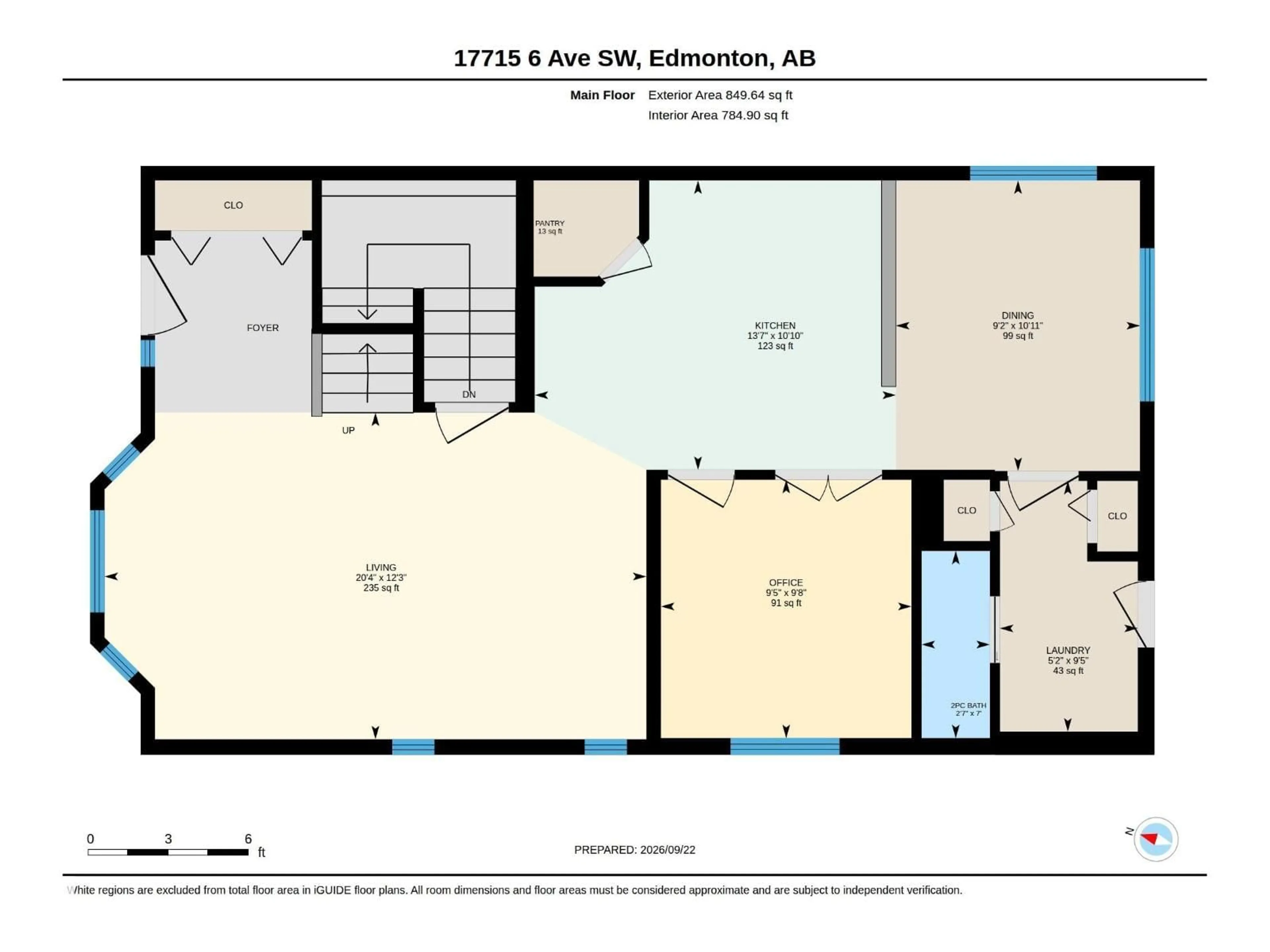 Floor plan for 17715 6 AV, Edmonton Alberta T6W2G6