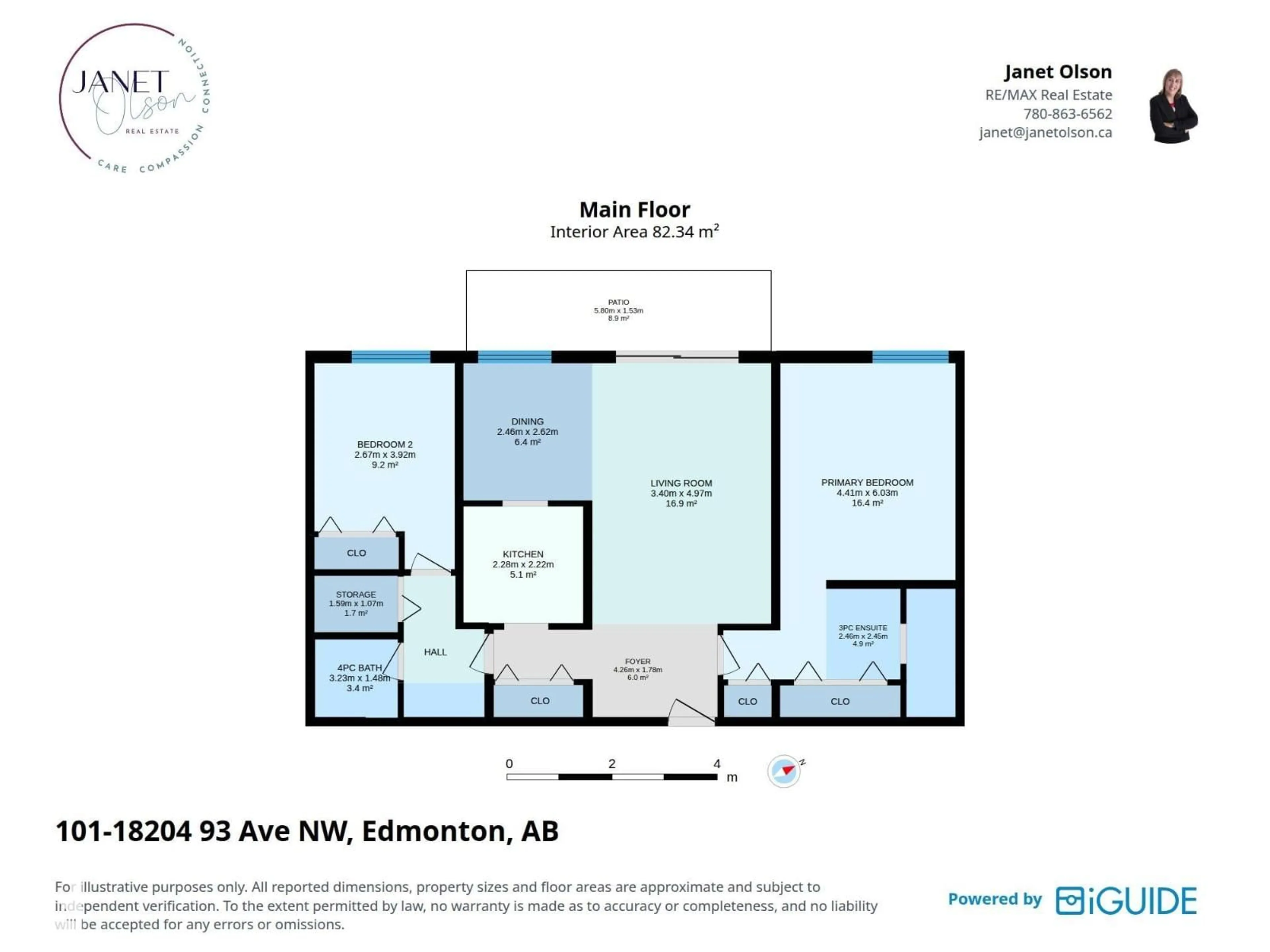 Floor plan for 101 18204 93 AV, Edmonton Alberta T5T2V2