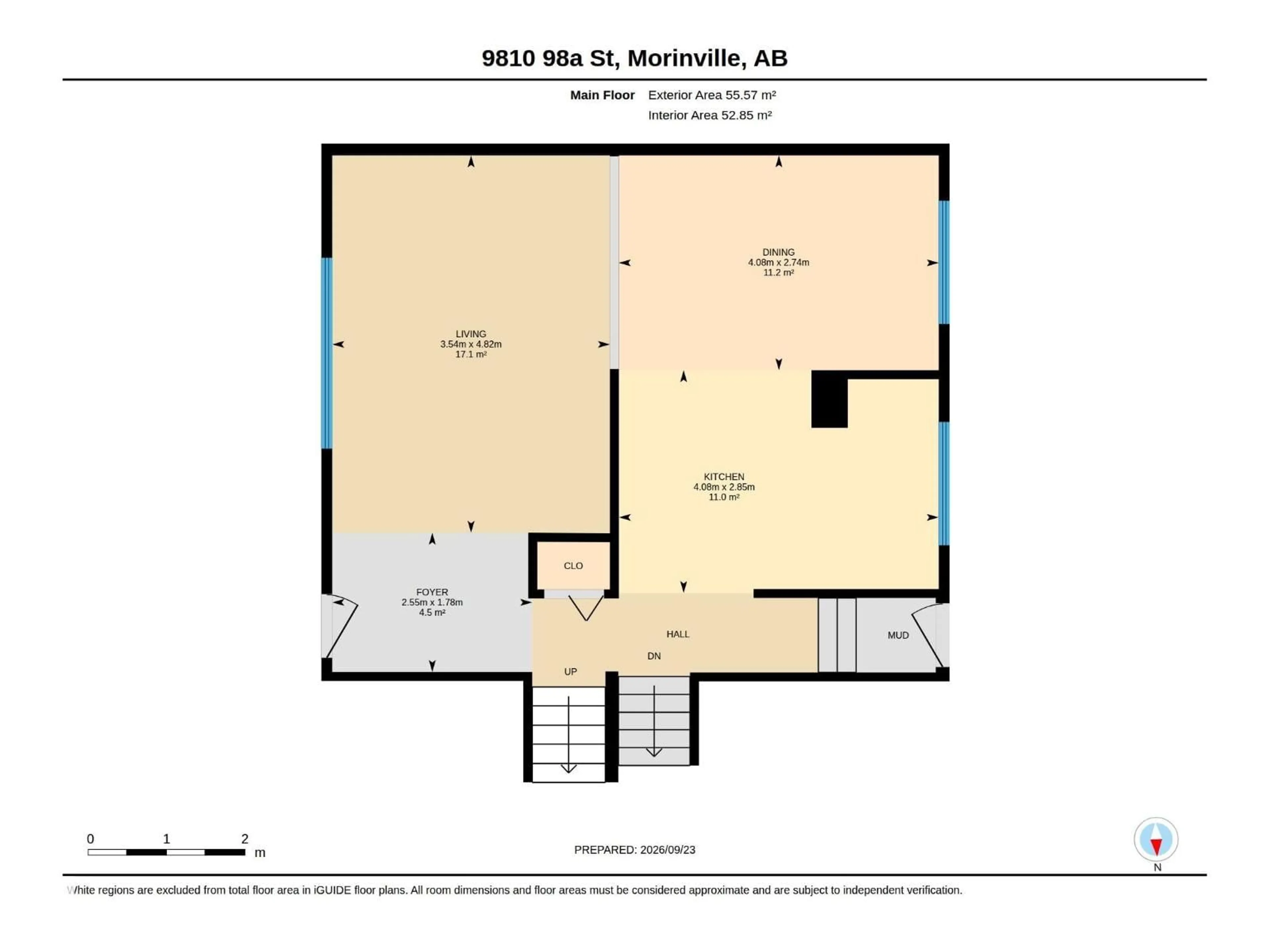Floor plan for 9810 98A AV, Morinville Alberta T8R1P4