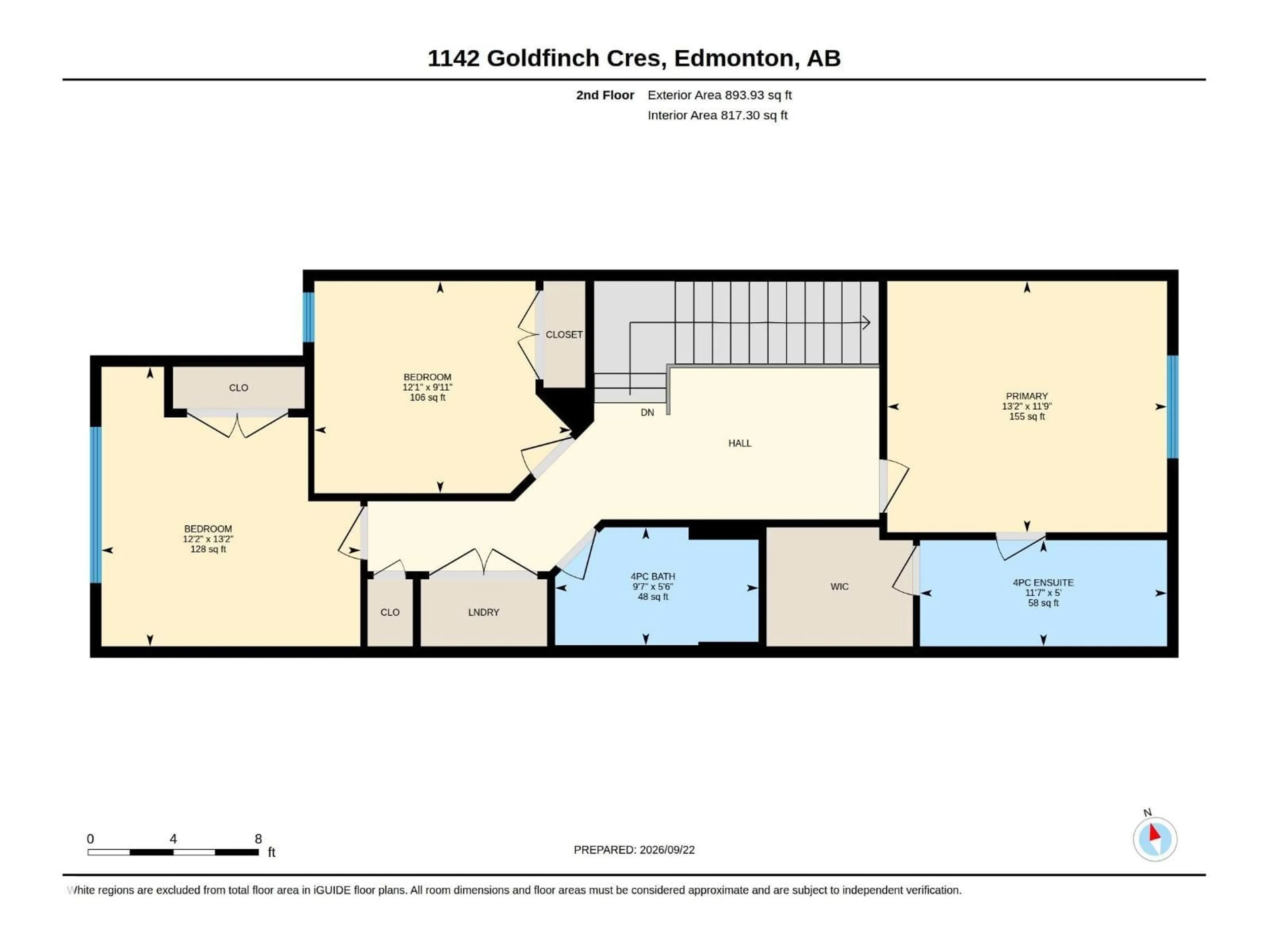 Floor plan for NW - 1142 GOLDFINCH CR, Edmonton Alberta T5S0R1