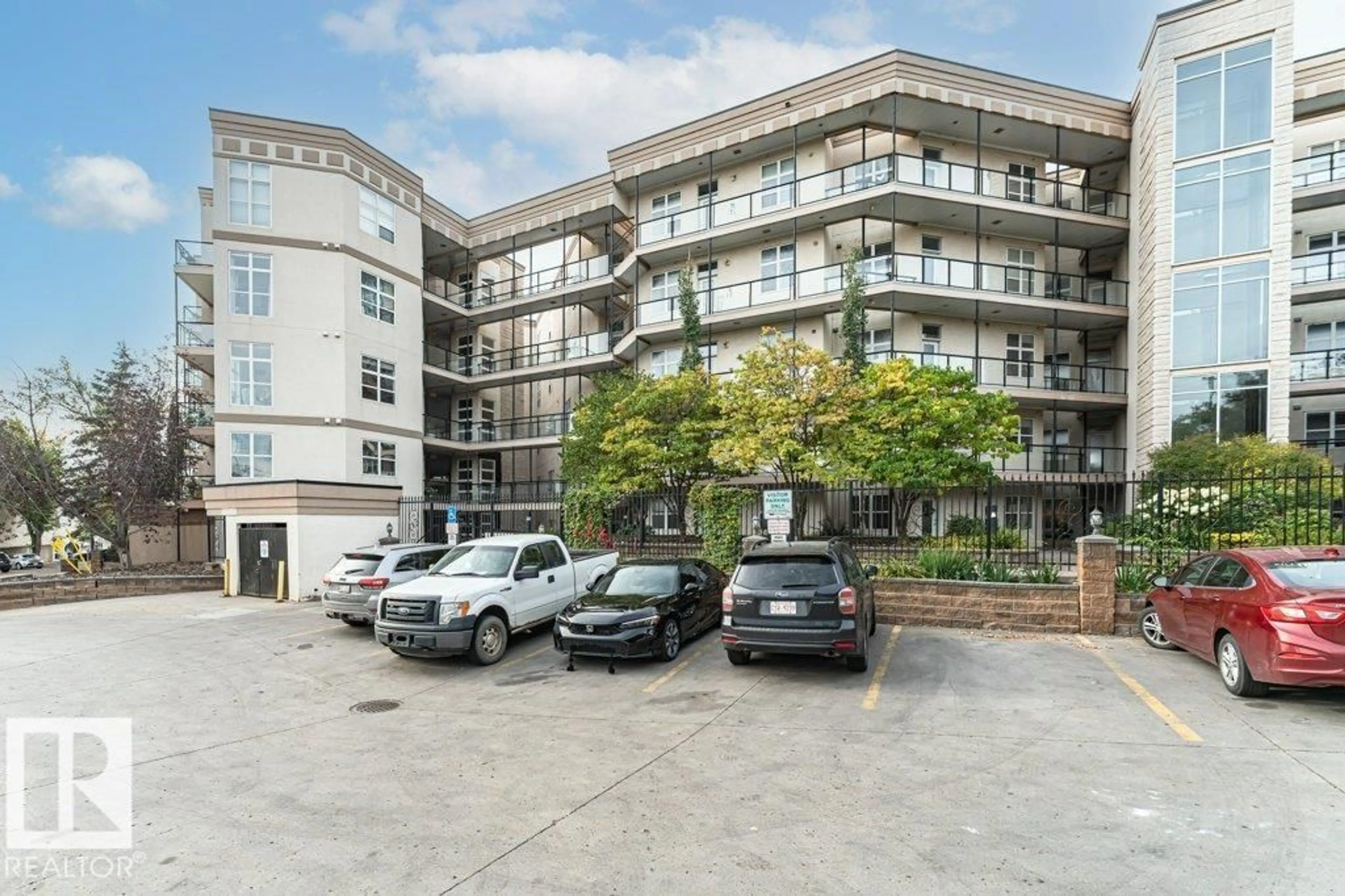 A pic from outside/outdoor area/front of a property/back of a property/a pic from drone, building for 202 - 9503 101 AV, Edmonton Alberta T5H4R1