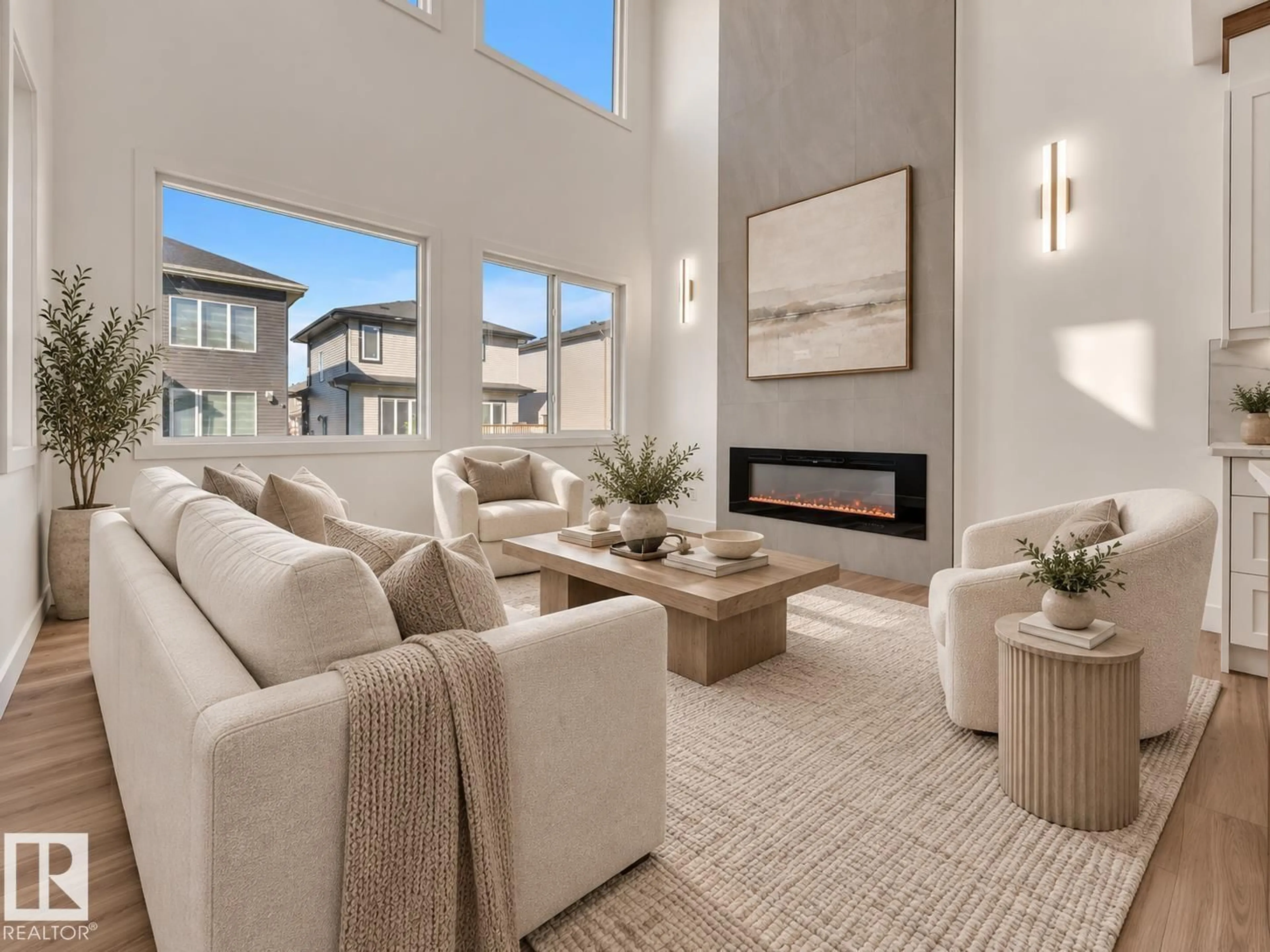 Living room with furniture, unknown for 3604 44 AV, Beaumont Alberta T4X3G8