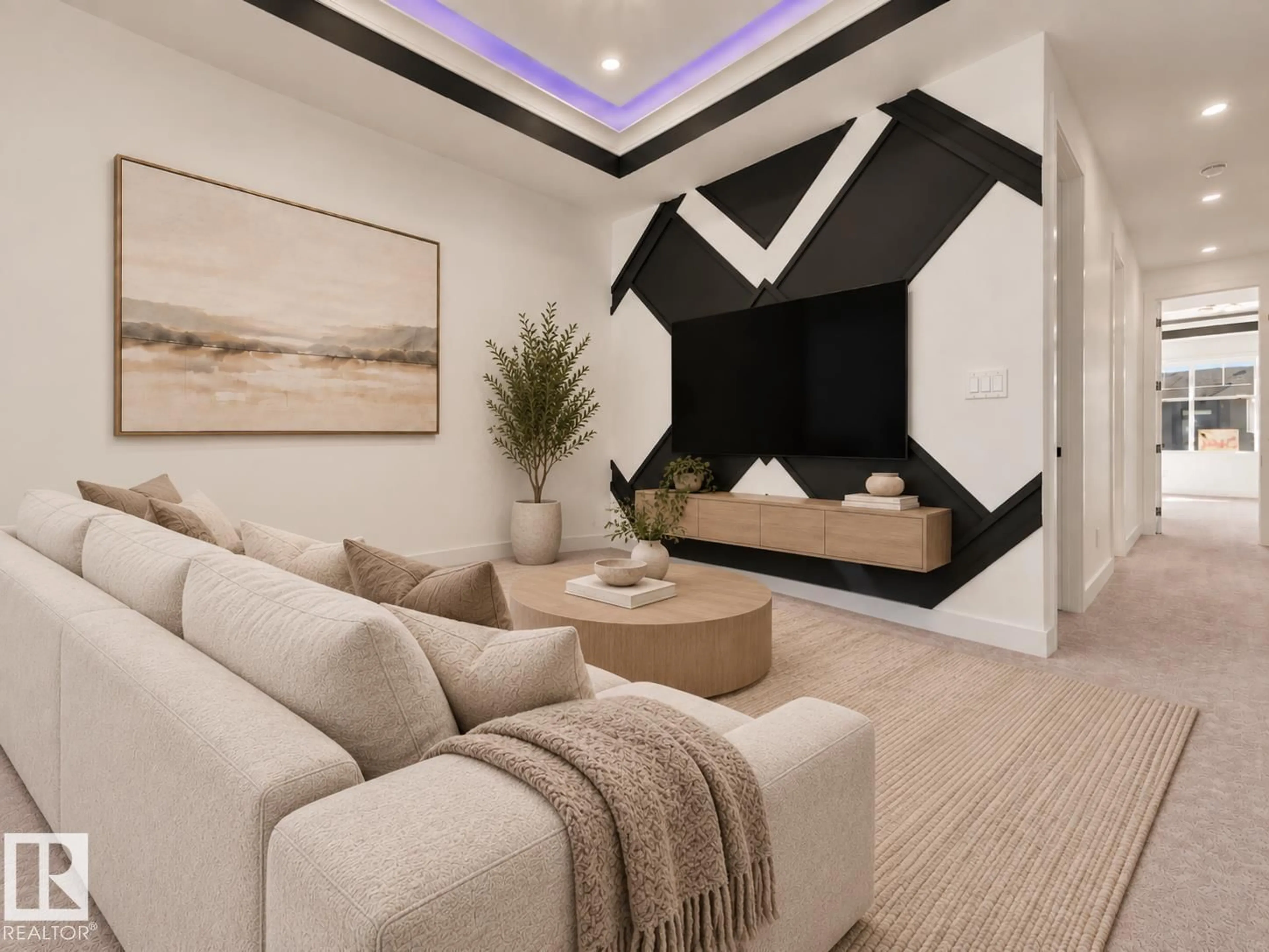 Living room with furniture, unknown for 3604 44 AV, Beaumont Alberta T4X3G8