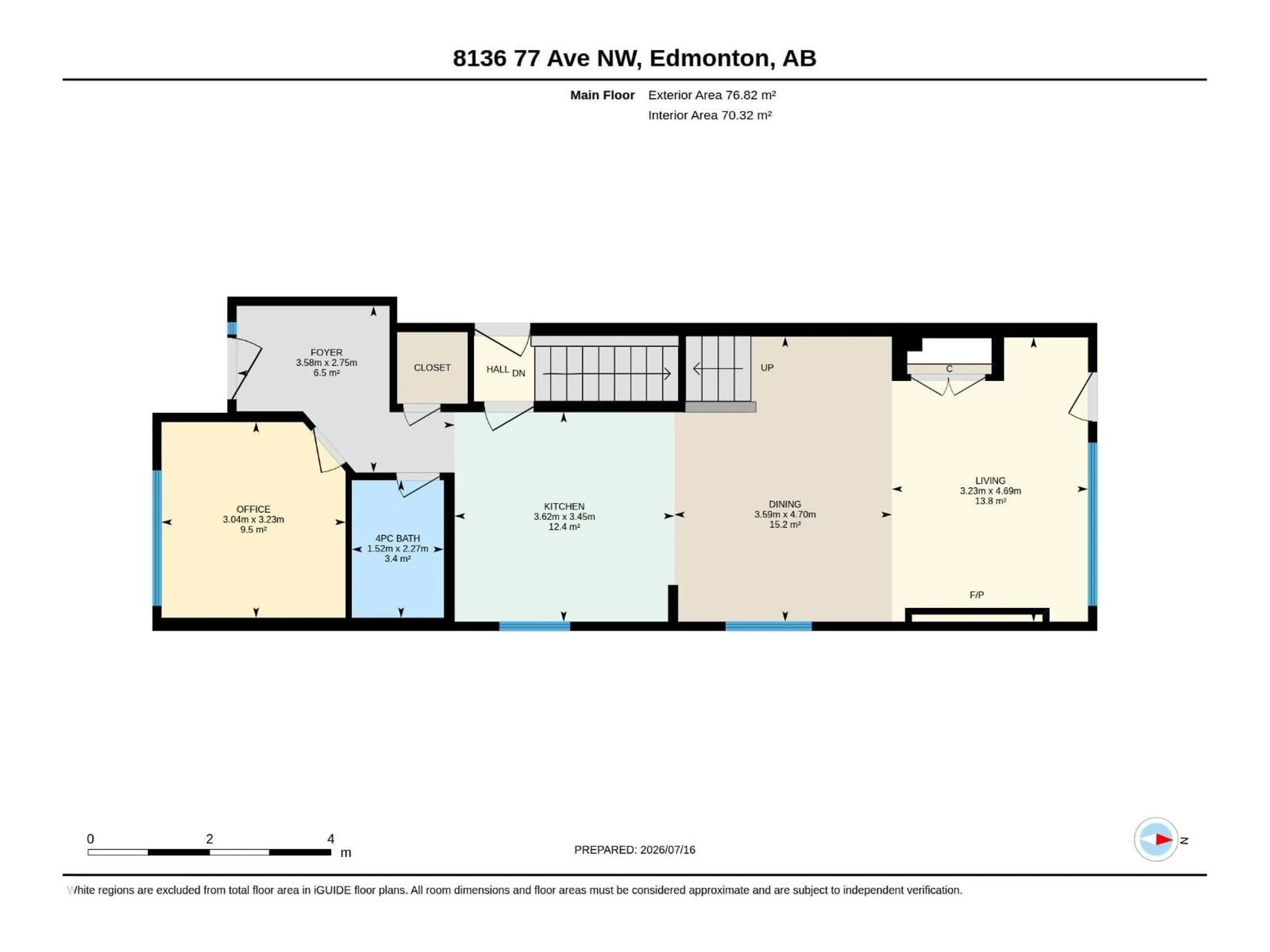 Floor plan for 8136 77 AV, Edmonton Alberta T6C0L2