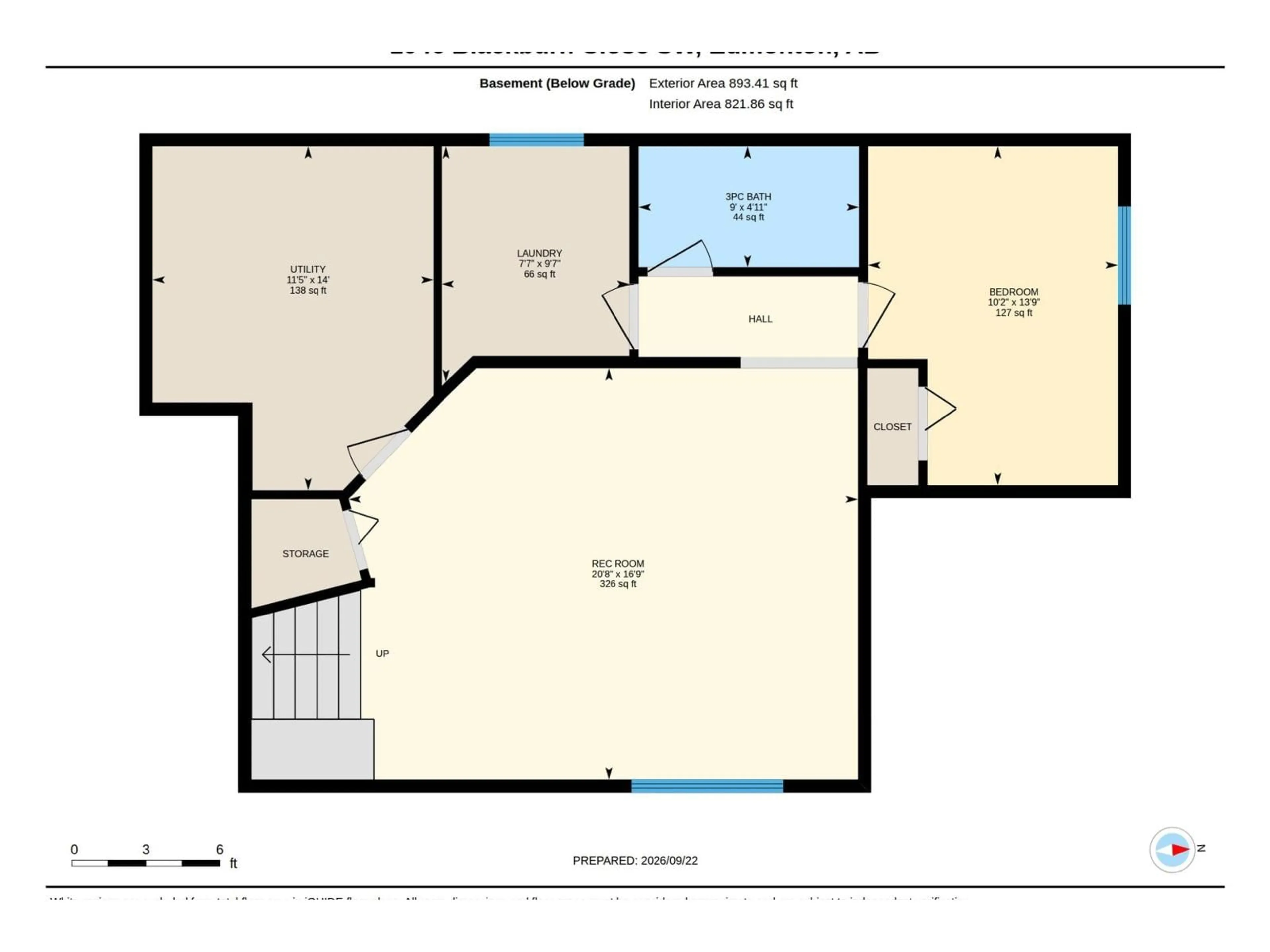 Floor plan for 1046 BLACKBURN CL, Edmonton Alberta T6W1C7