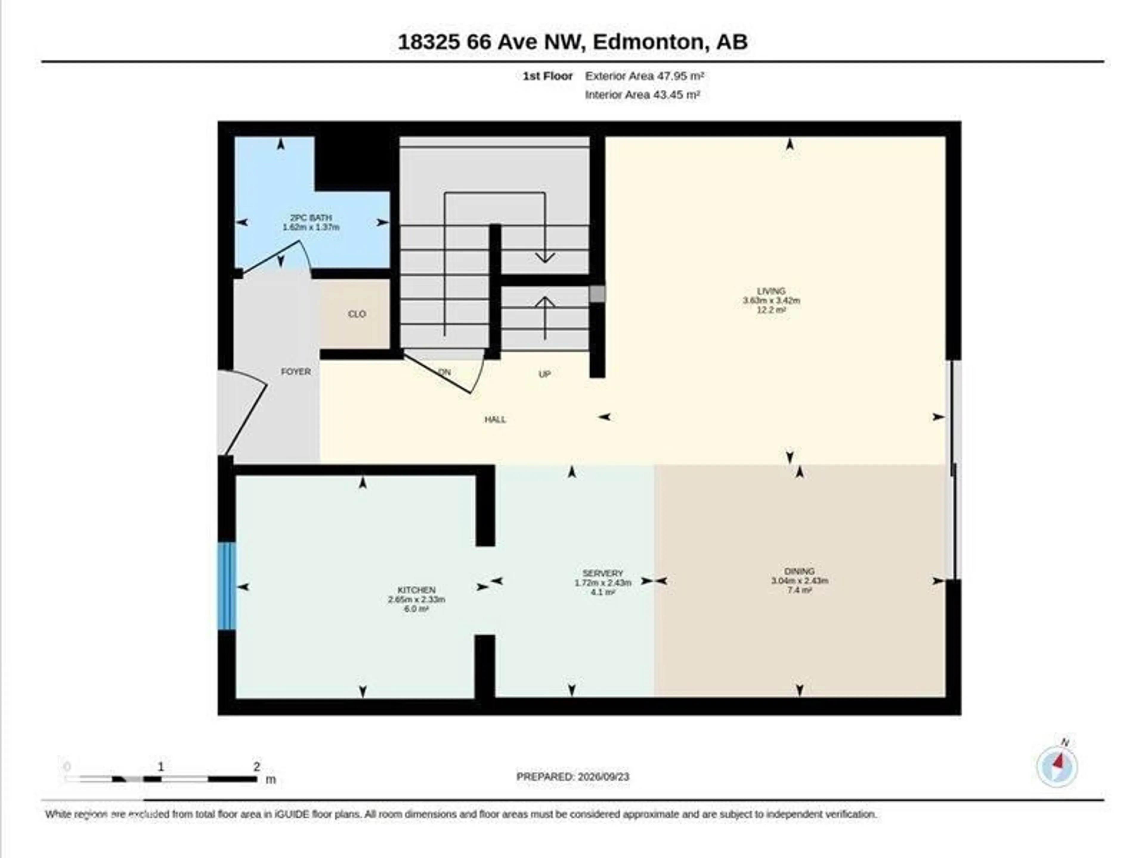 Floor plan for 18325 66 AV, Edmonton Alberta T5T1Z5